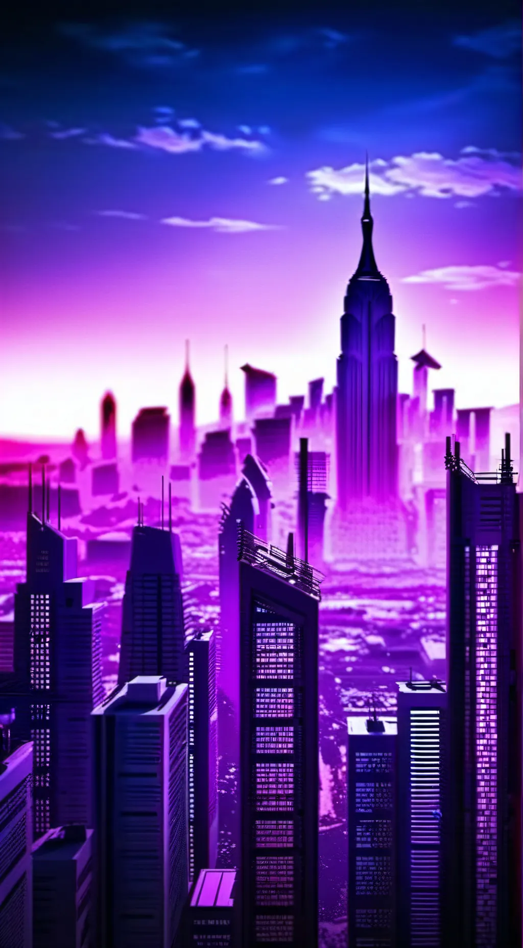 ai character: •|violet city|• background