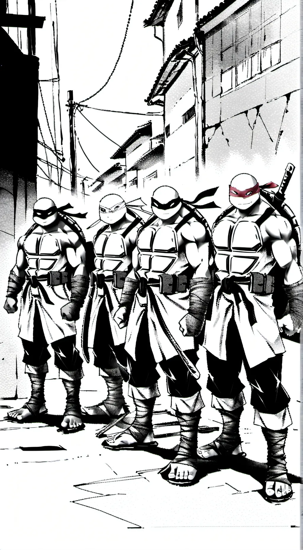 ai character: Ninga turtles  background