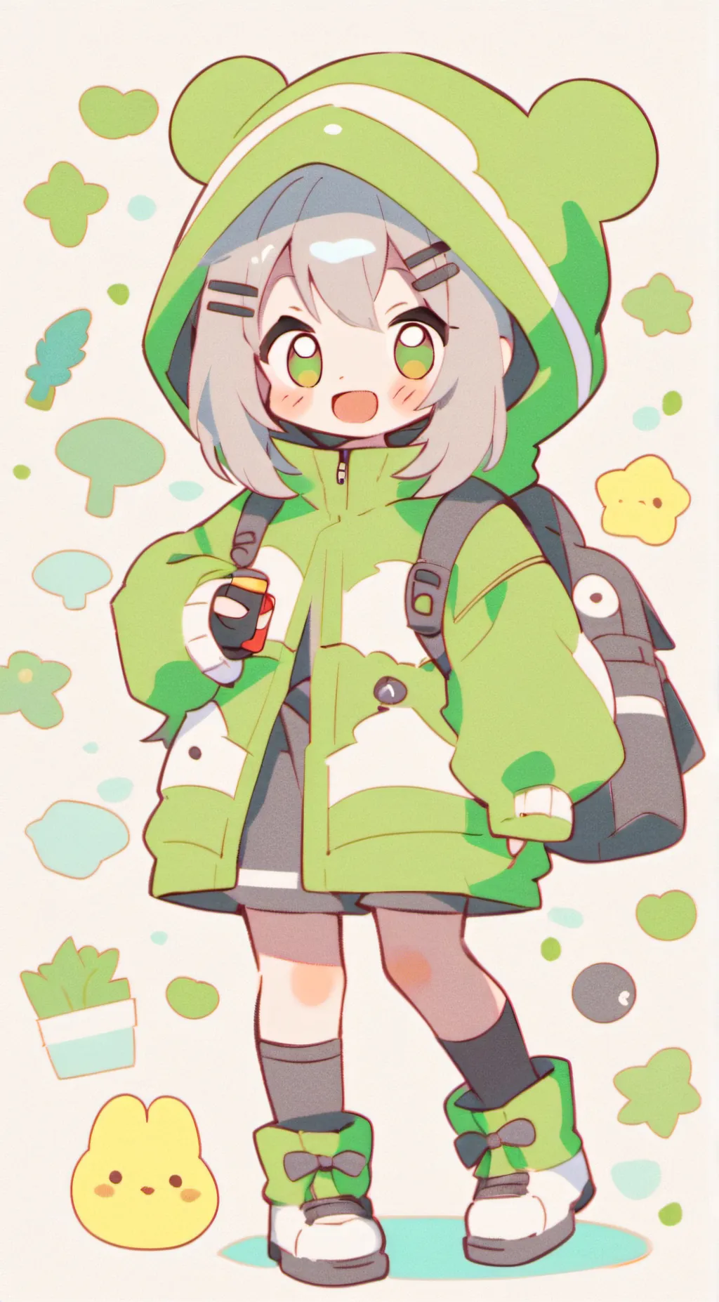 ai character: froggy background