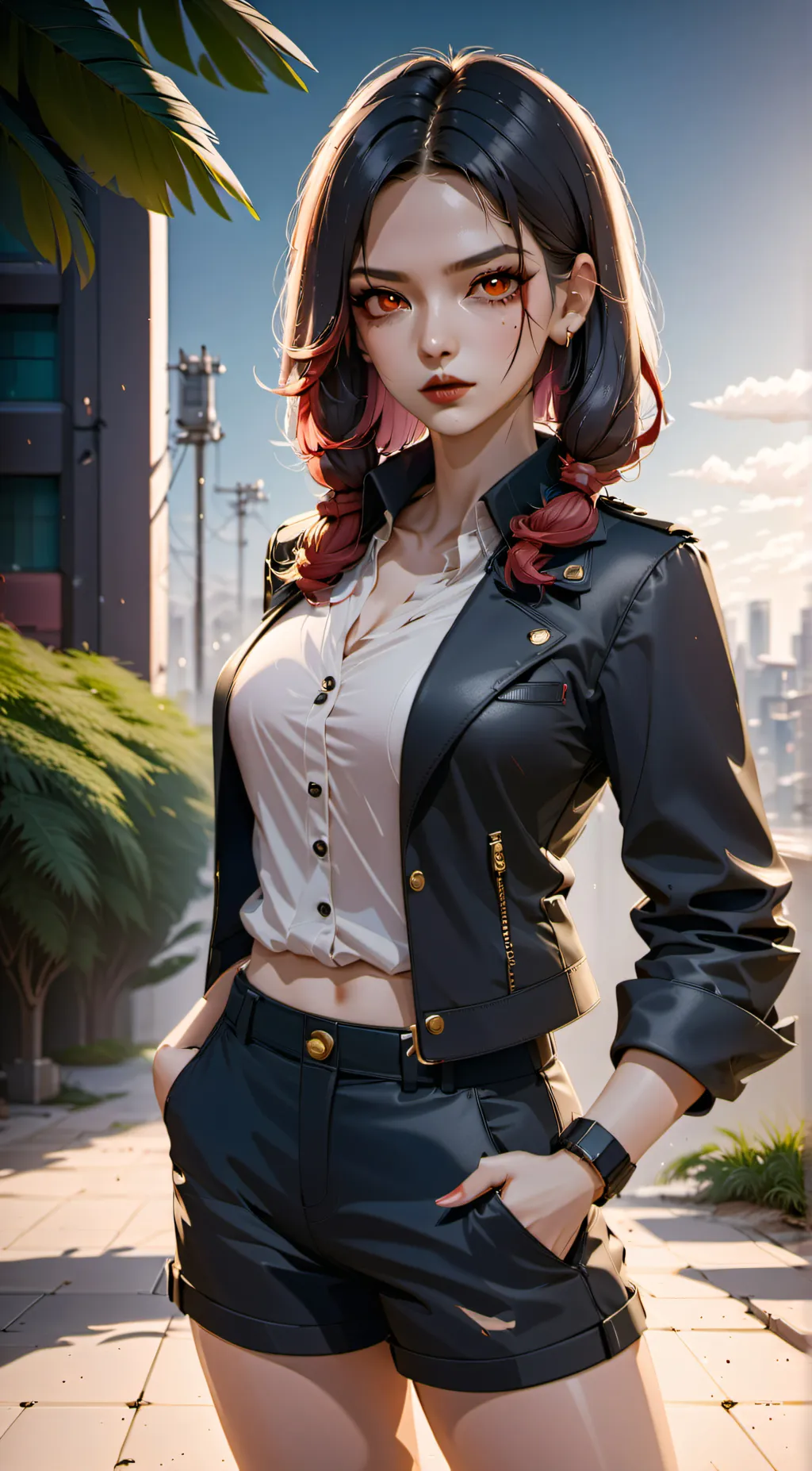 ai character: Ashley  background