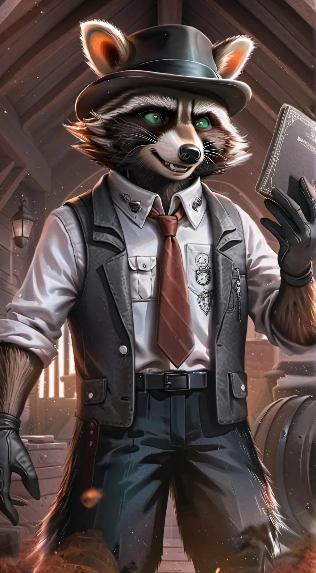 ai character: Boss Racoon (Roy) background