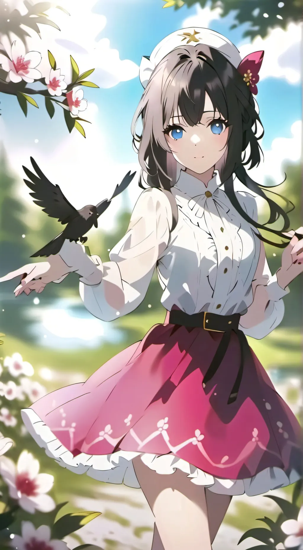 ai character: Flowers background