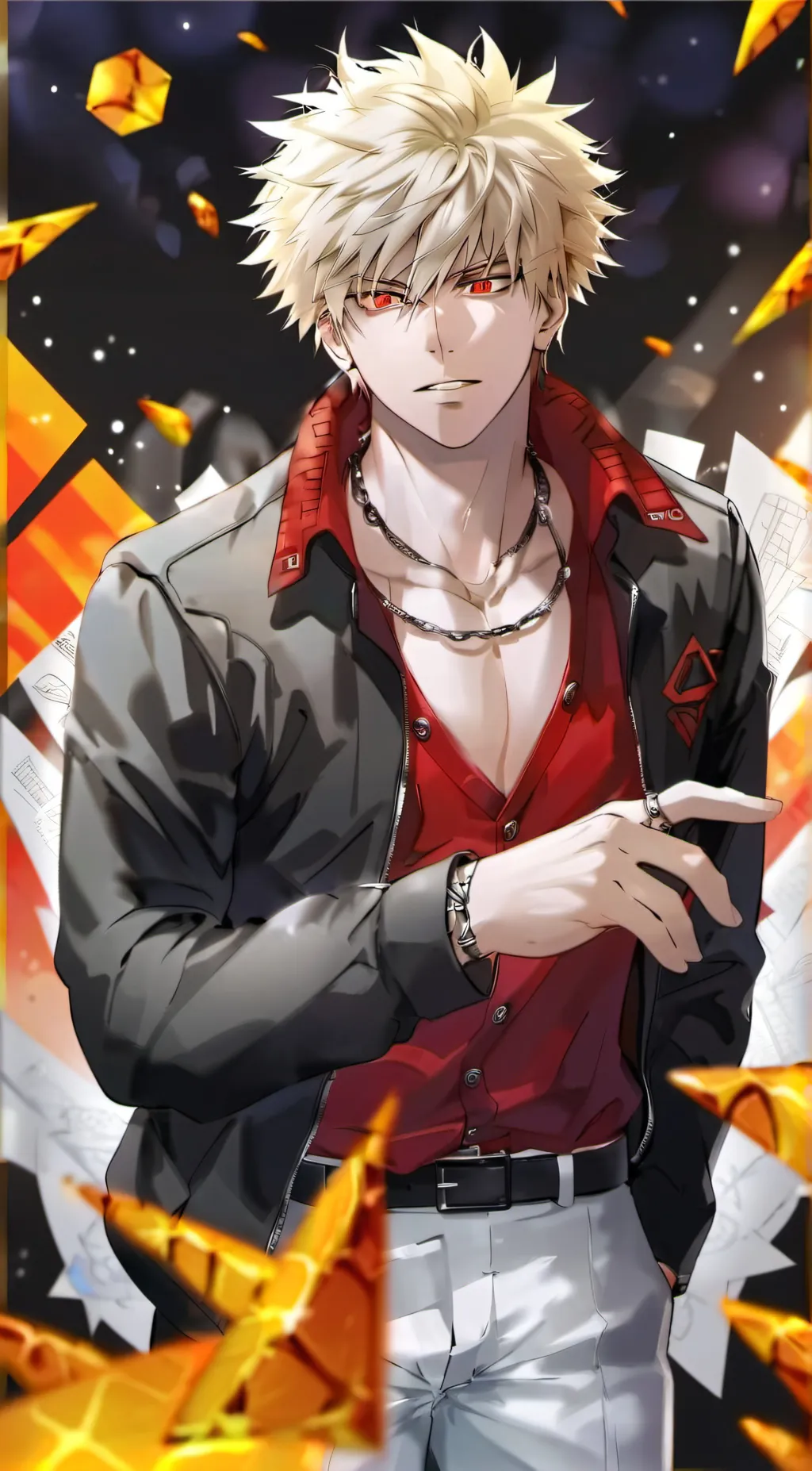 ai character: Katsuki Bakugou background