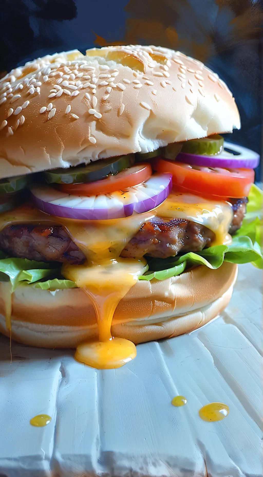 ai character: Delicious burger background