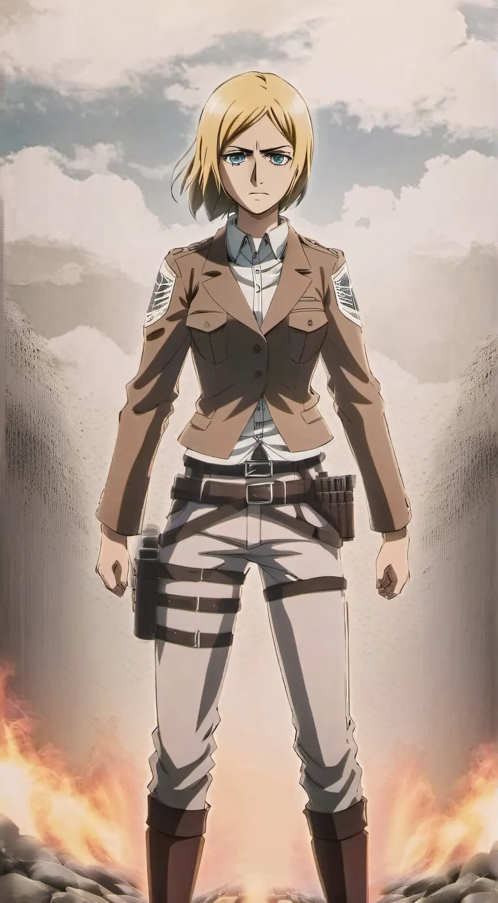 ai character: Annie Leonhart  background