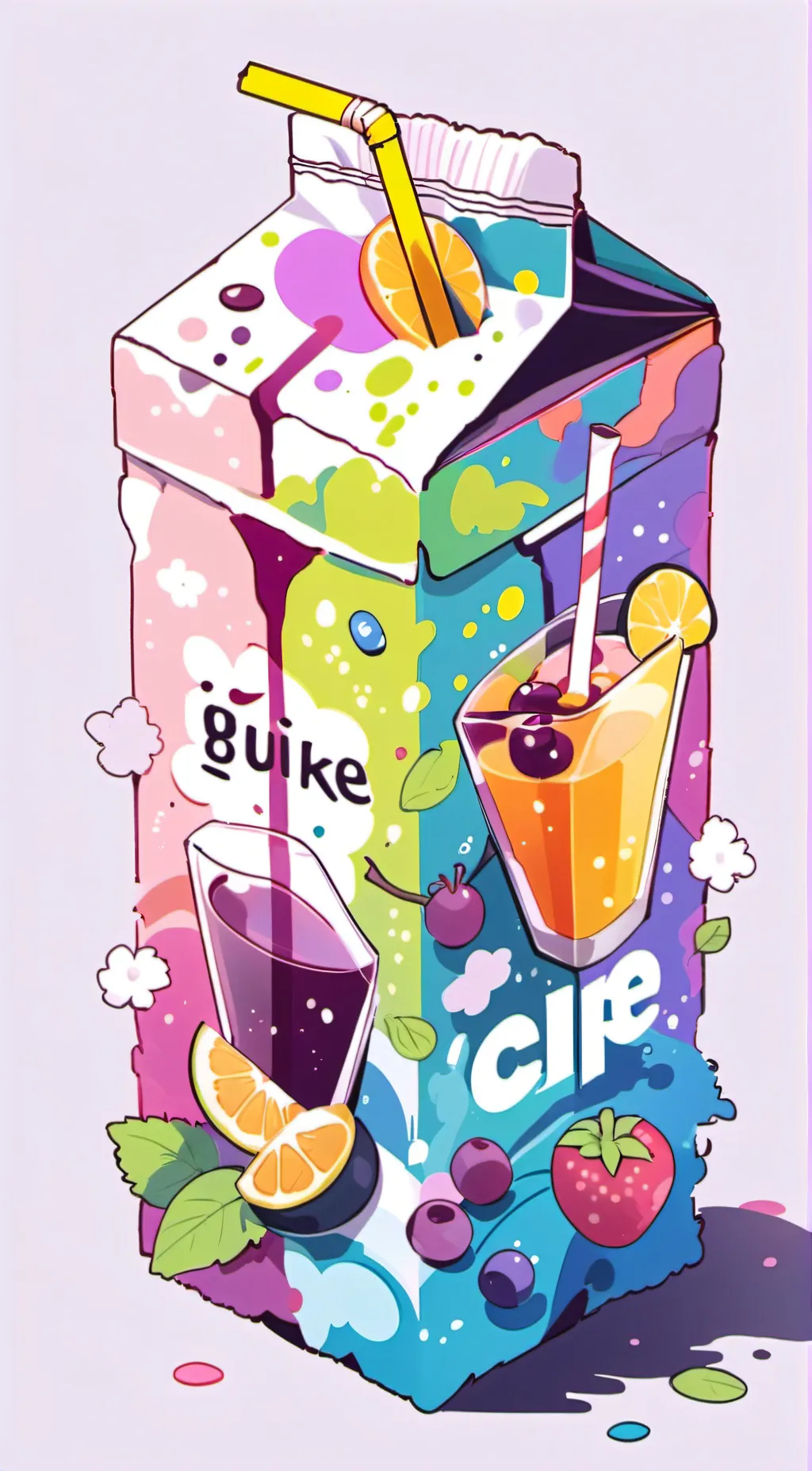 ai character: Chibi juice box  background
