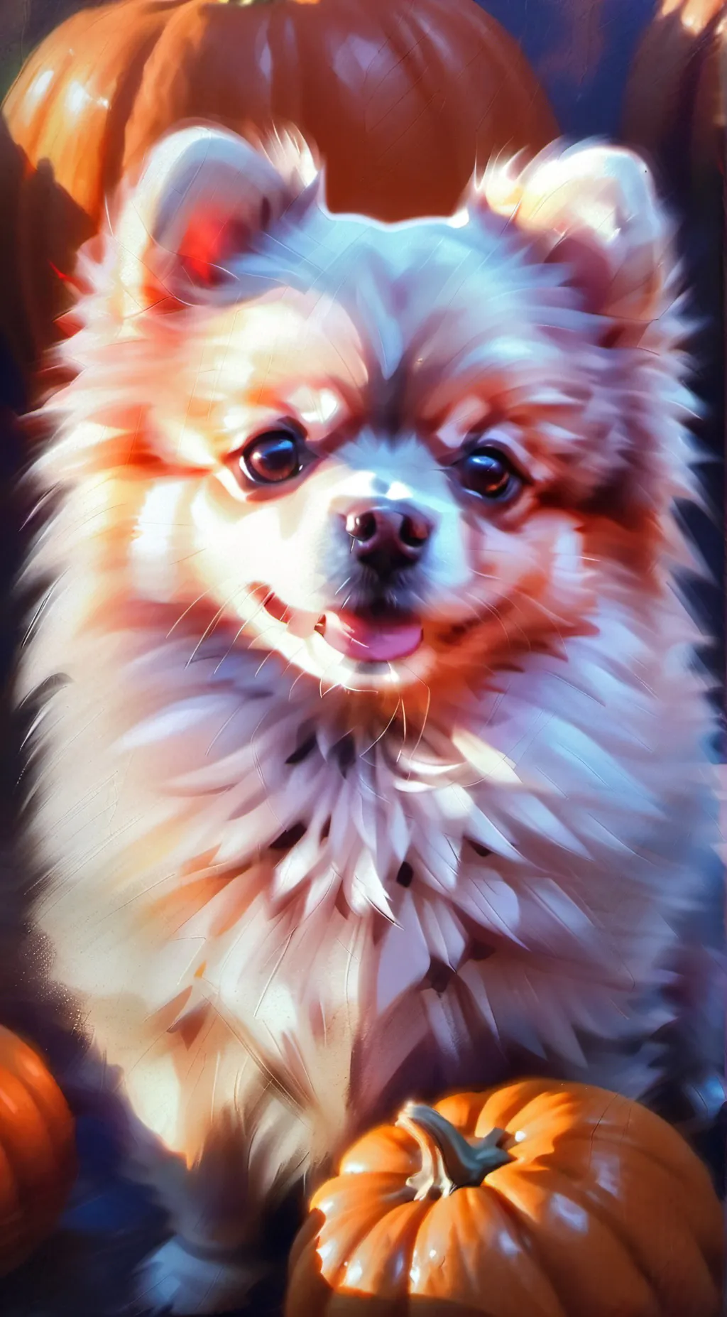 ai character: pumpkin background