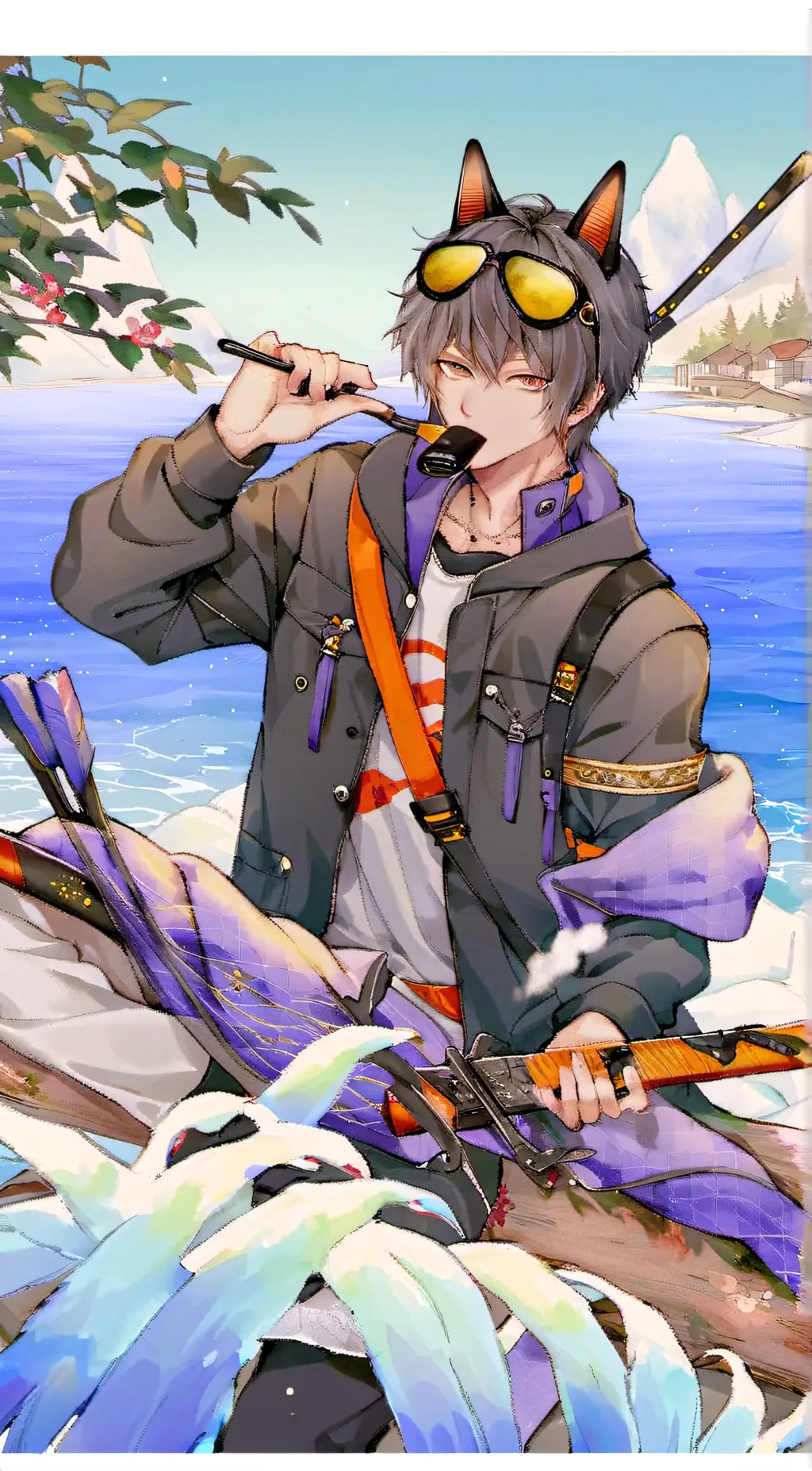 ai character: °🖤Aoiro🖤° background