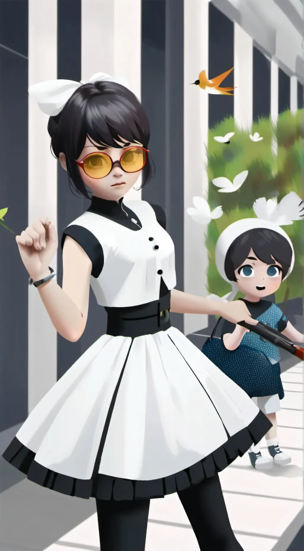 ai character: Ladybug  background