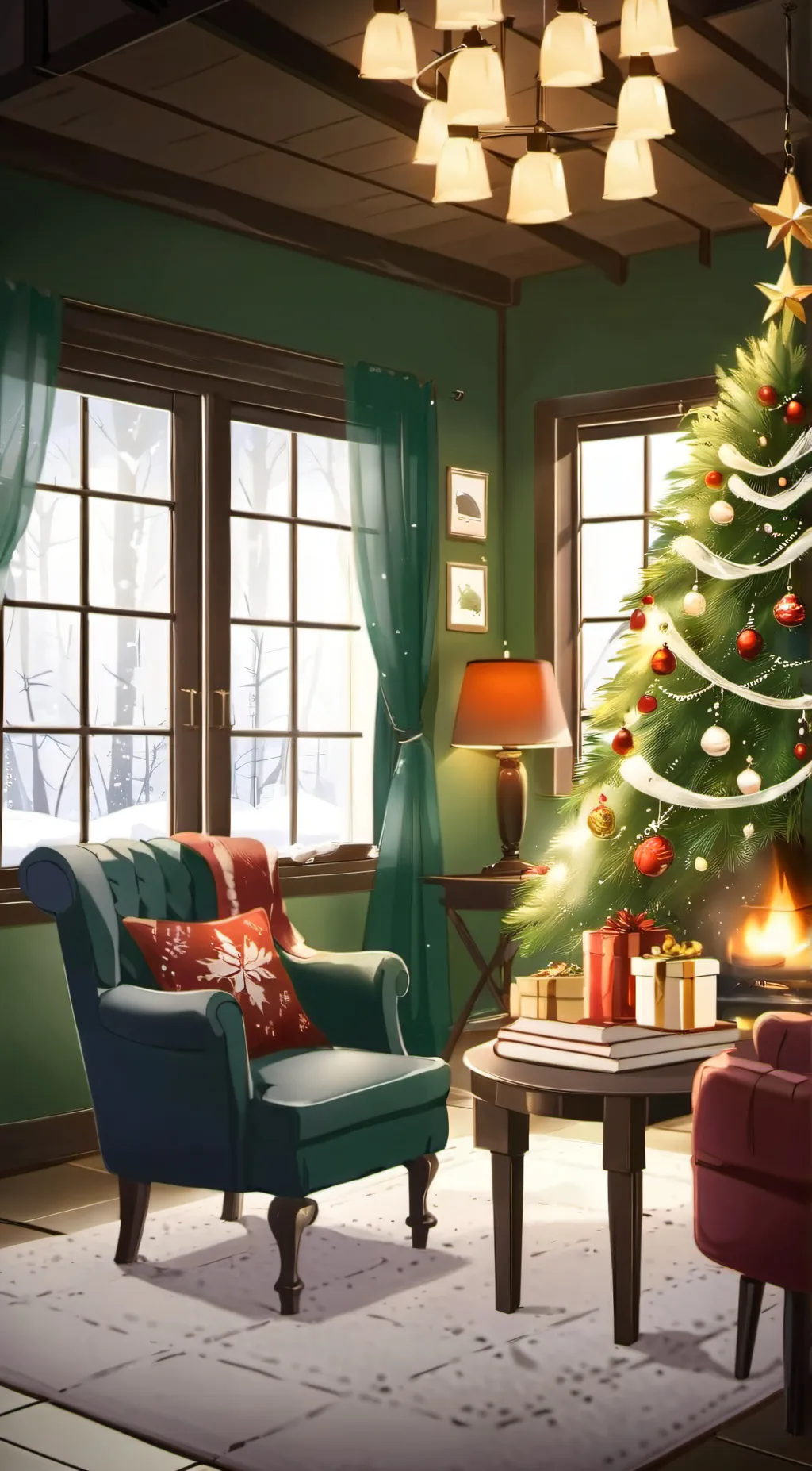ai character: mha christmas background