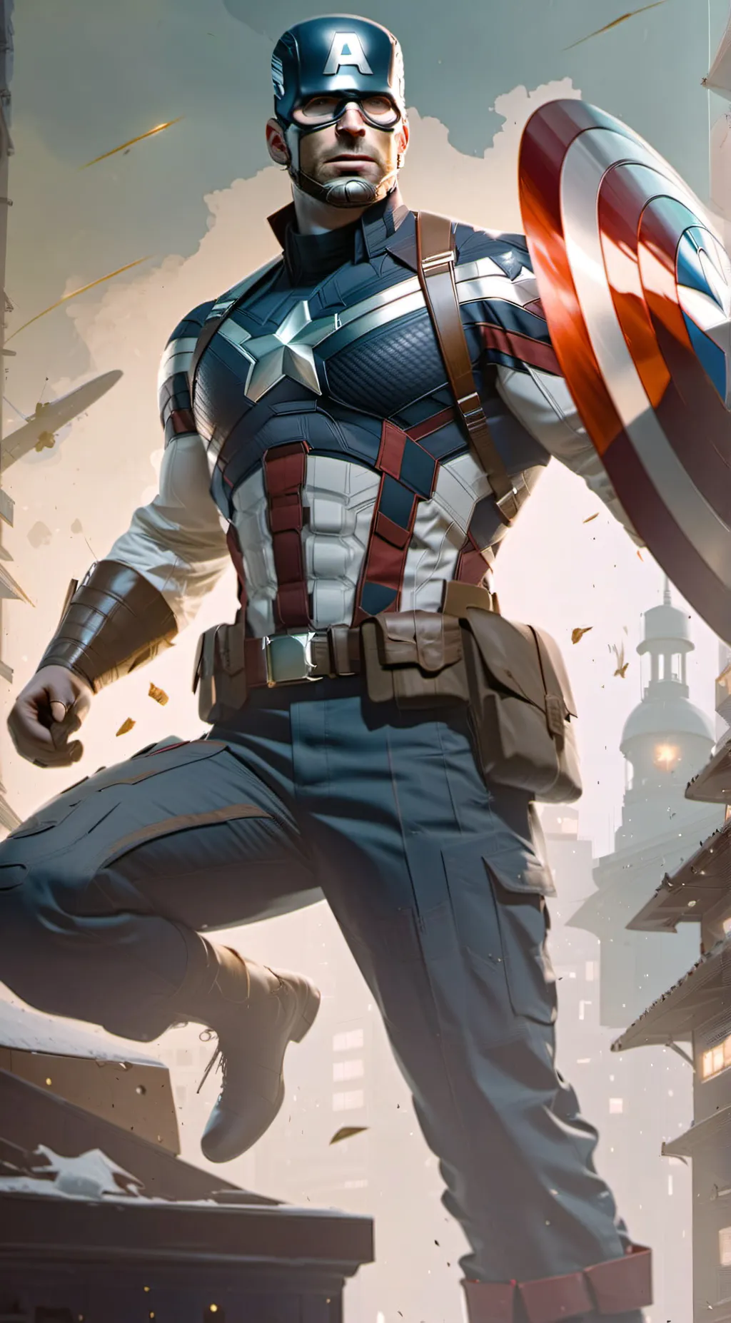 ai character: Captain America  background