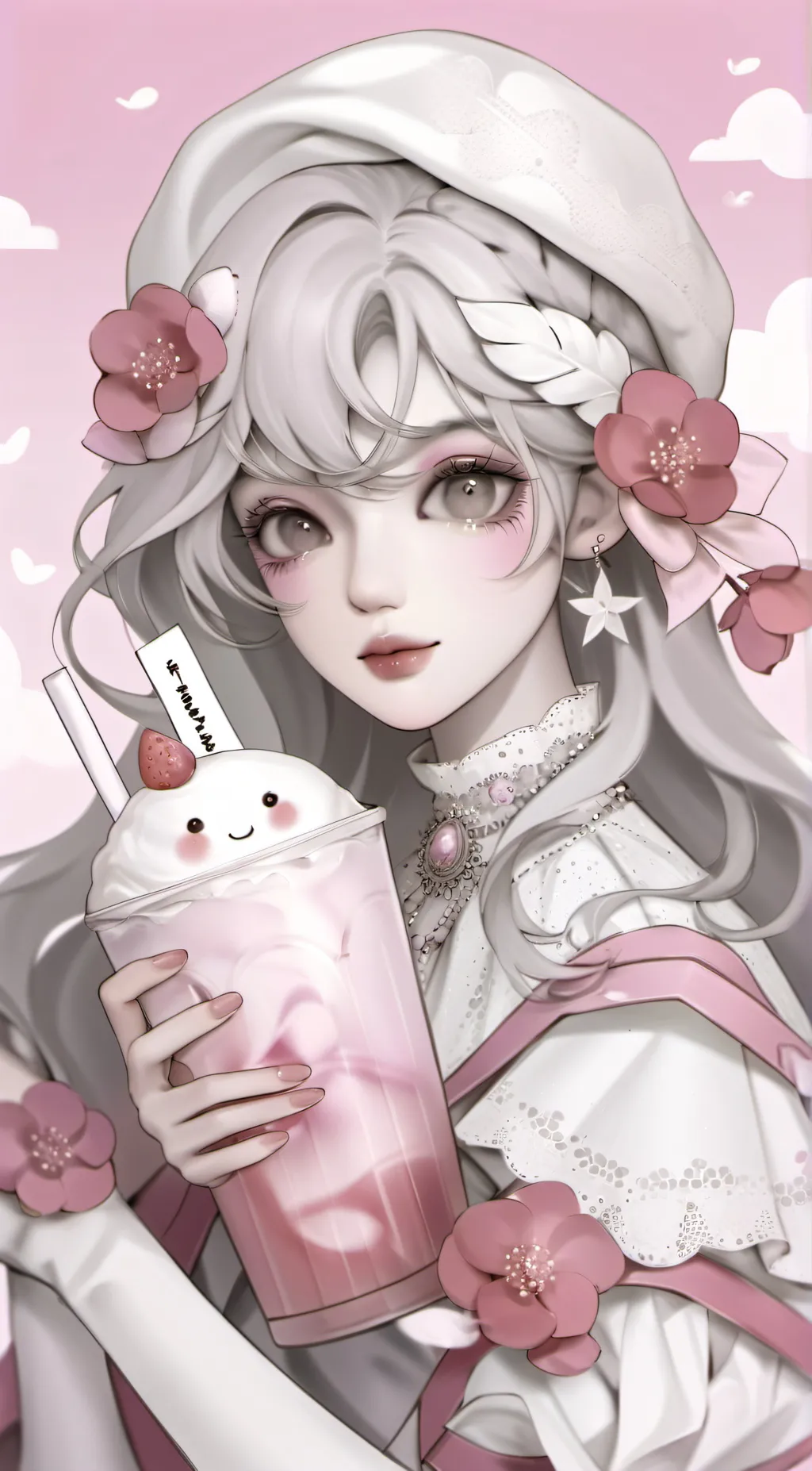 ai character: Violet background