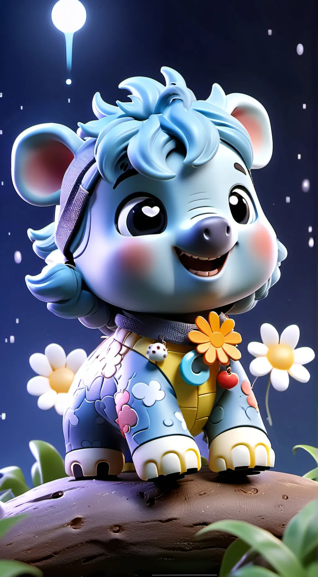 ai character: Smiling critters background