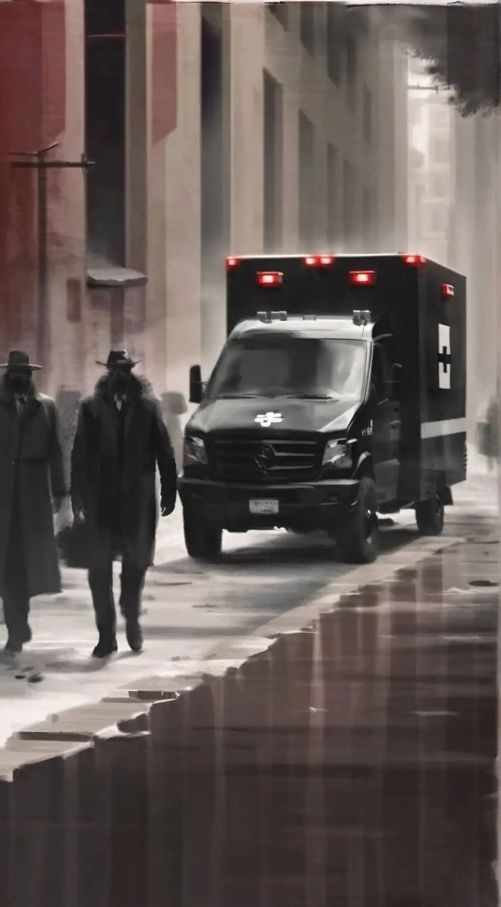 ai character: ⚠️🖤 Ambulance background
