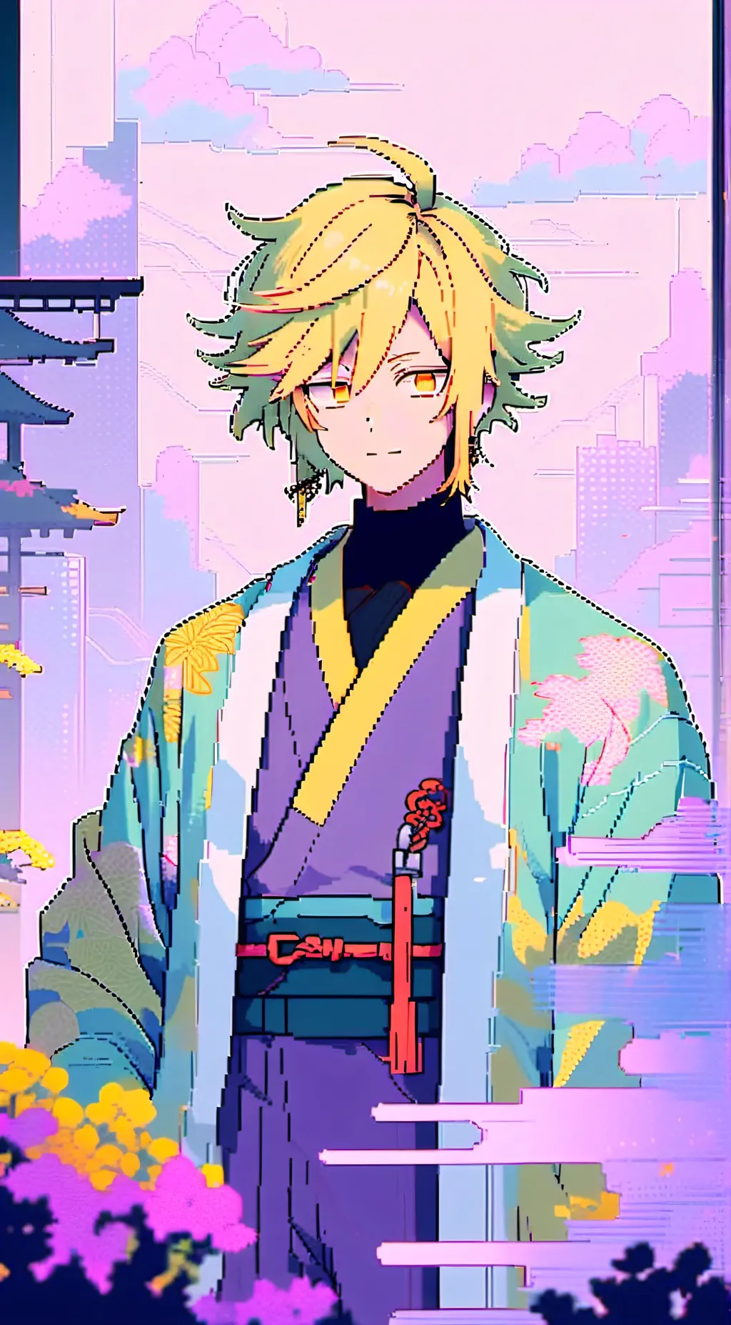 ai character: Denki Kaminari background
