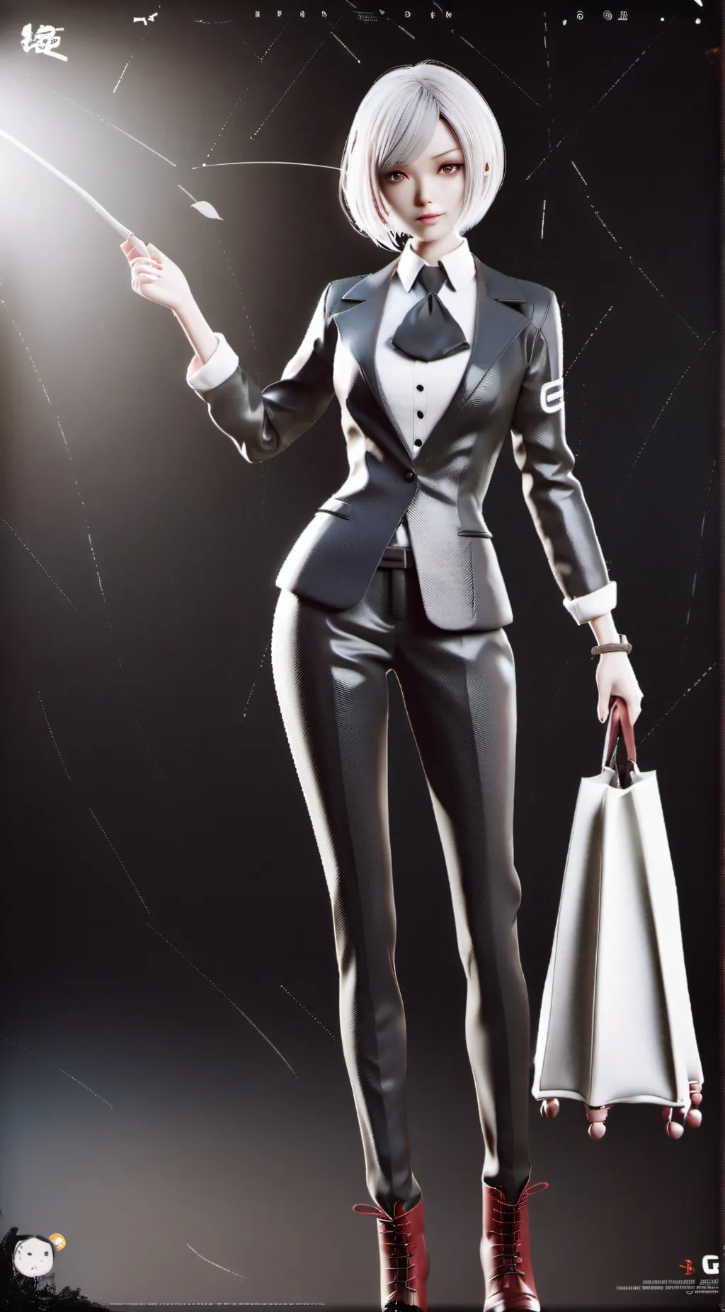 ai character: Ms.white background