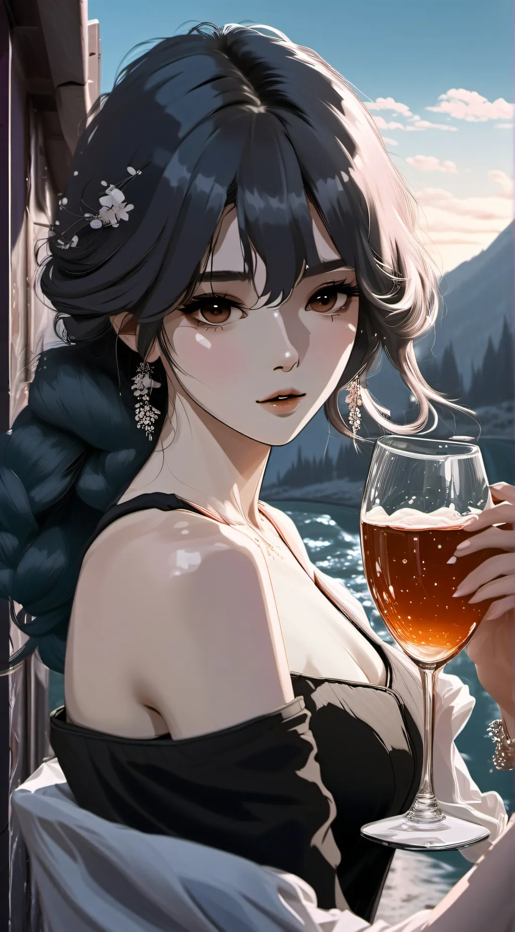 ai character: Drunk girl  background