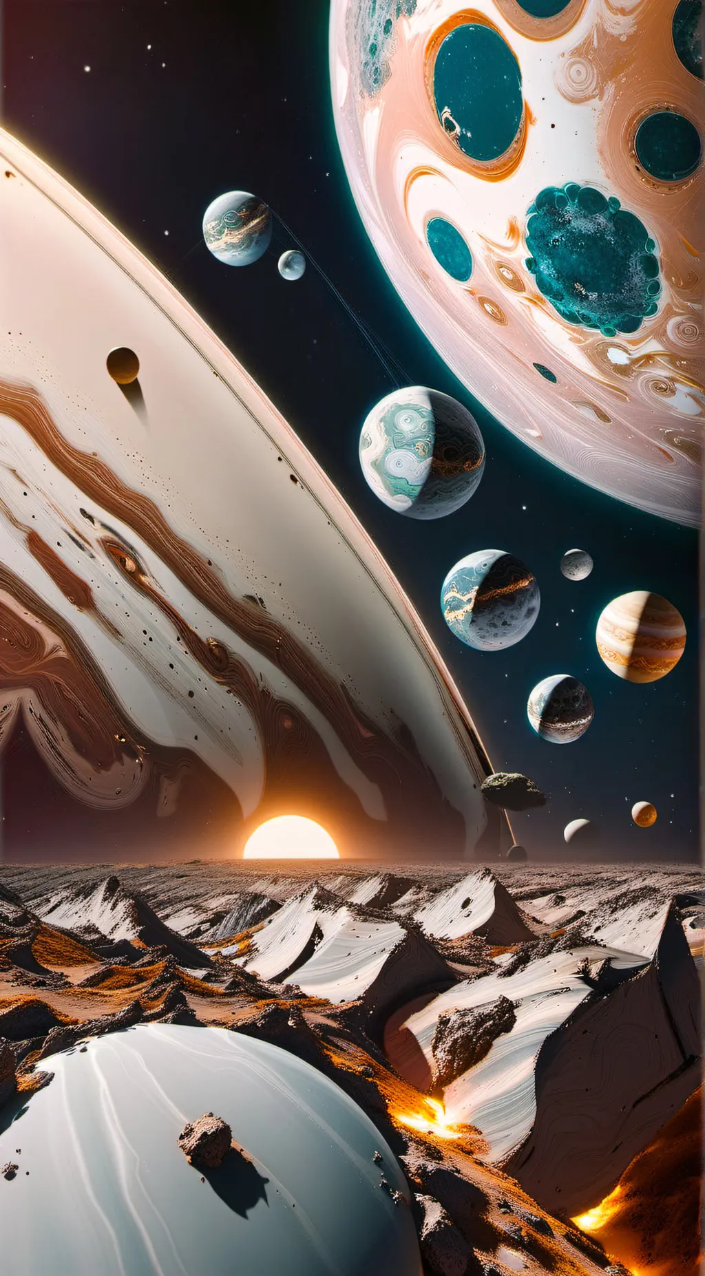ai character: moons but humans background