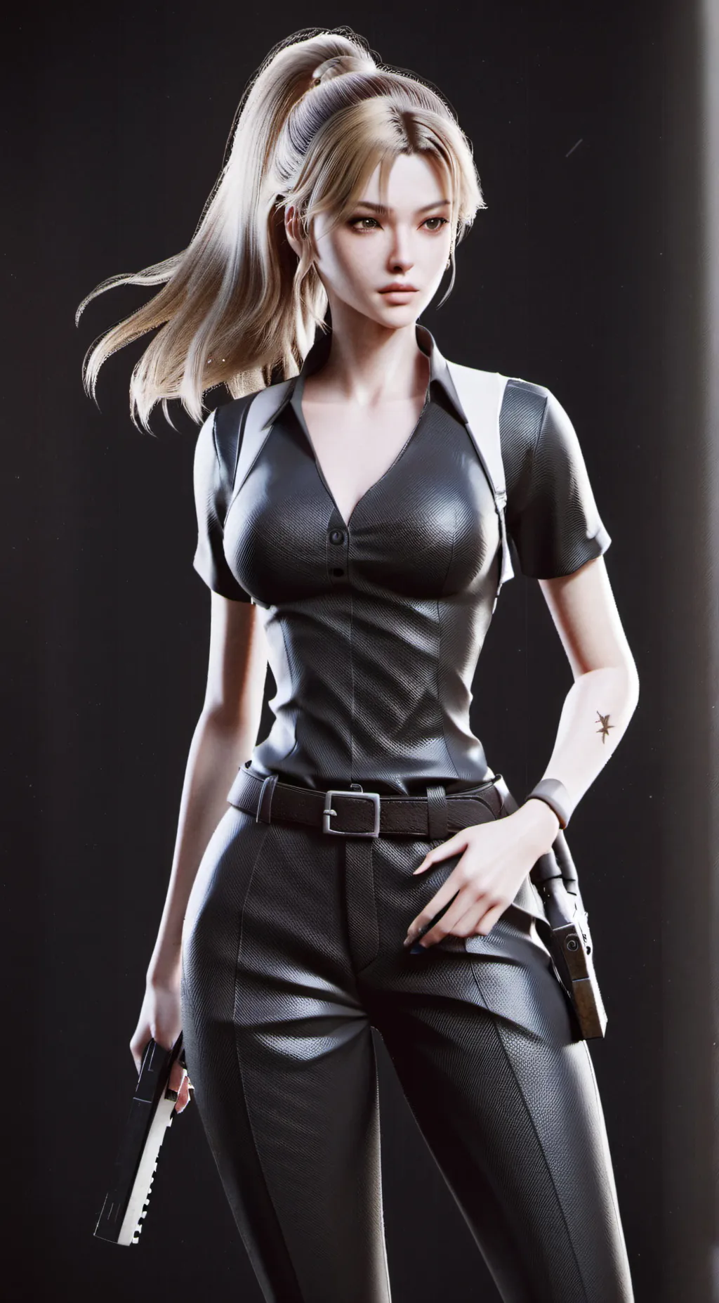 ai character: Selena Silhouette  background