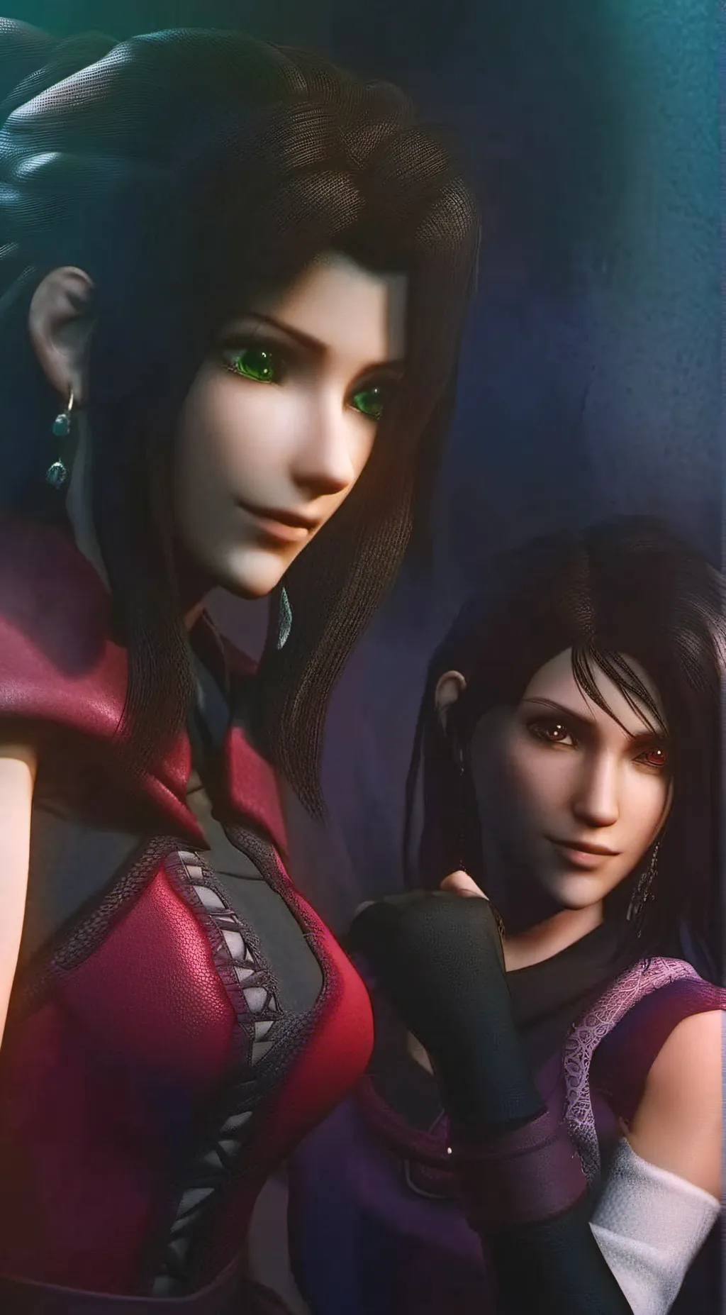ai character: Tifa and Aerith background