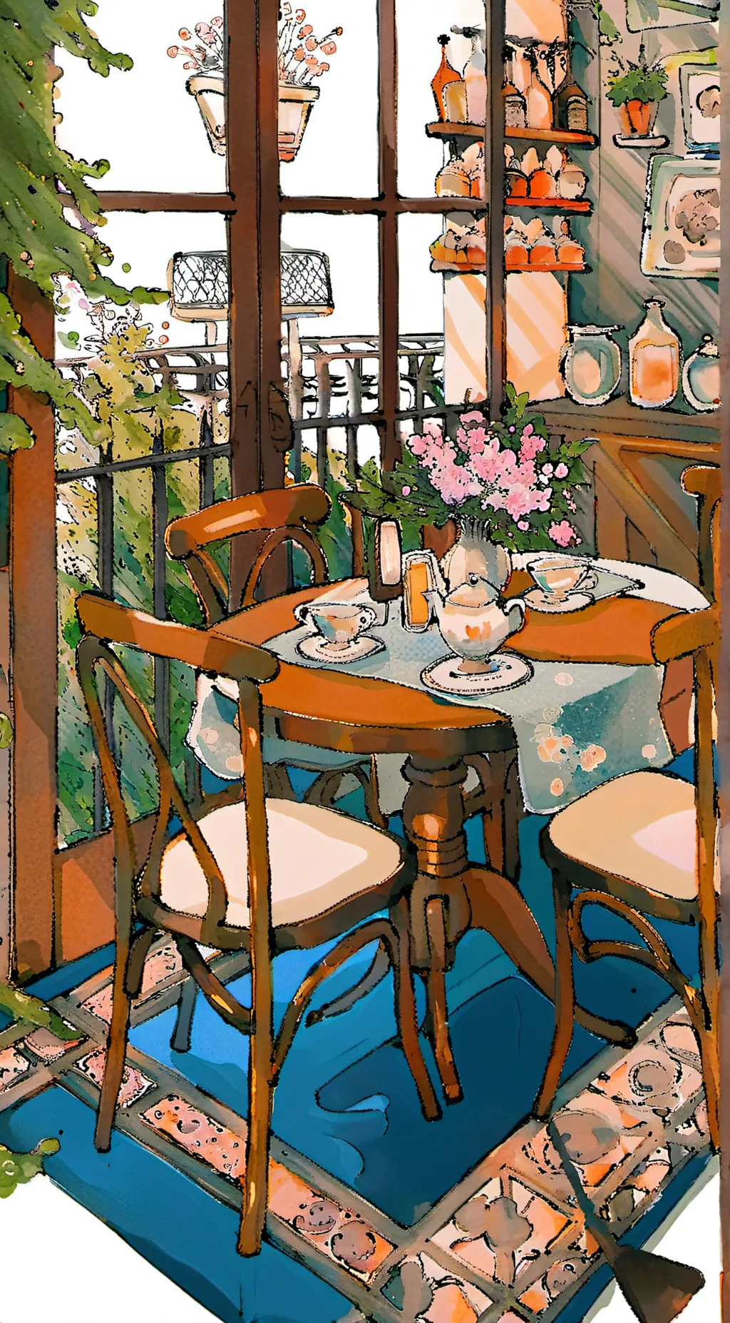 ai character: paw cafe :) background