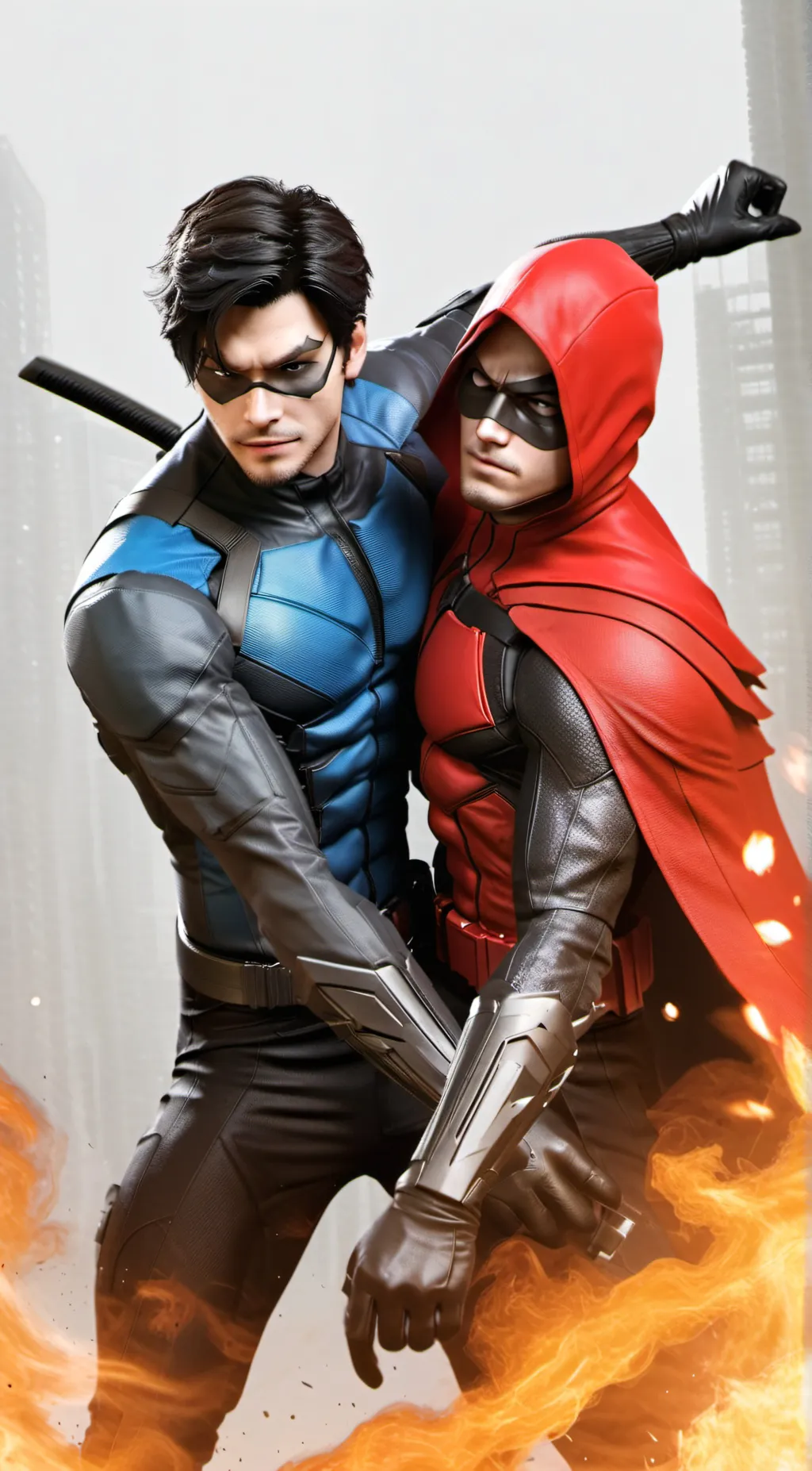ai character: Nightwing&redhood background
