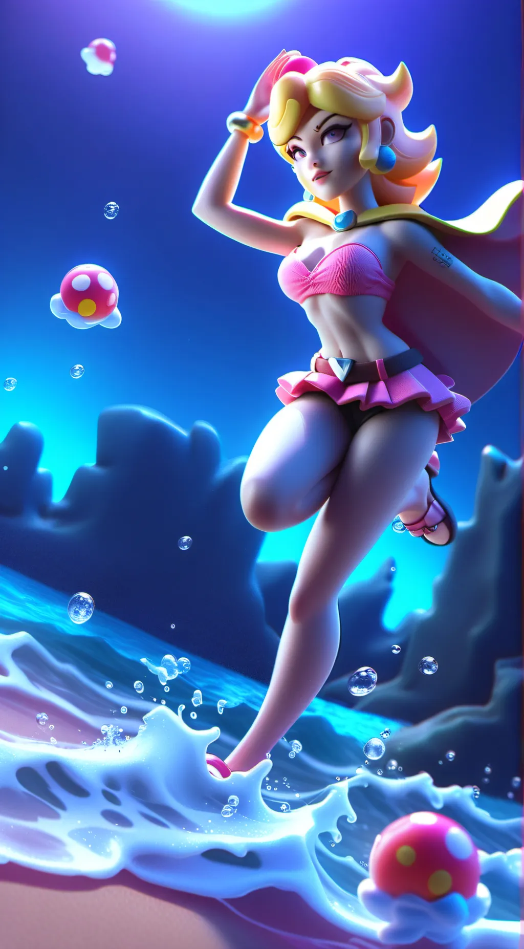 ai character: Princess peach background