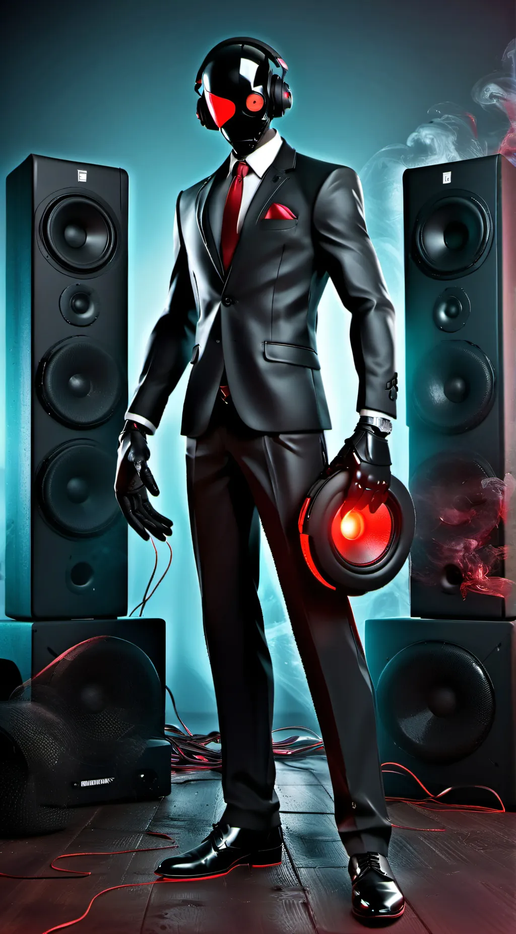ai character: Dark Speakerman  background