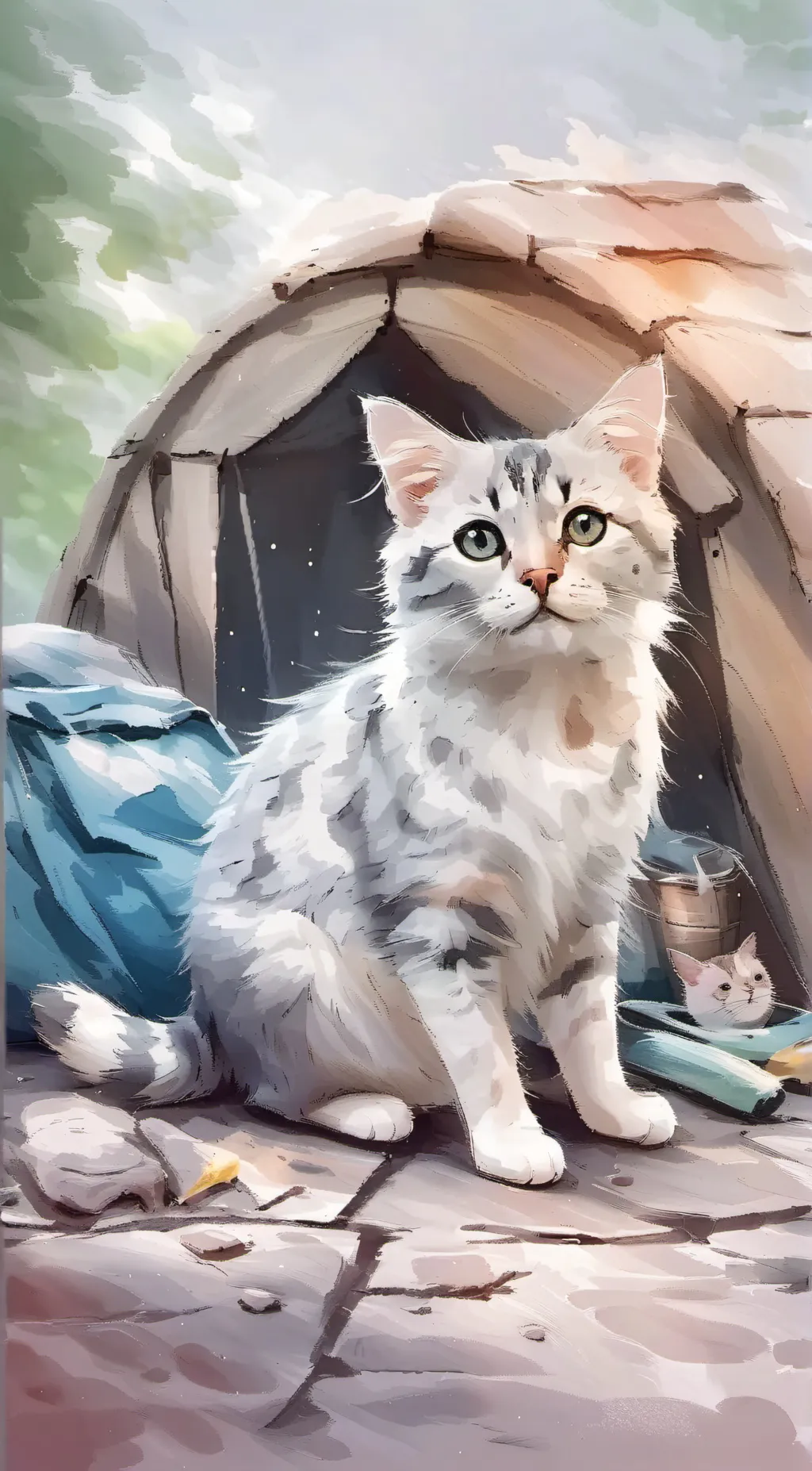 ai character: baby kitten  background