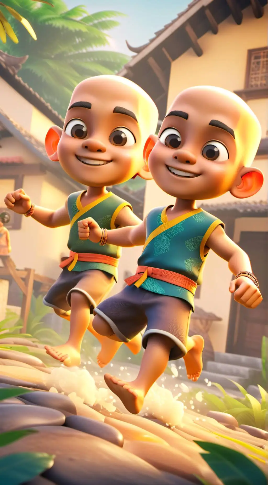 ai character: Upin and Ipin background