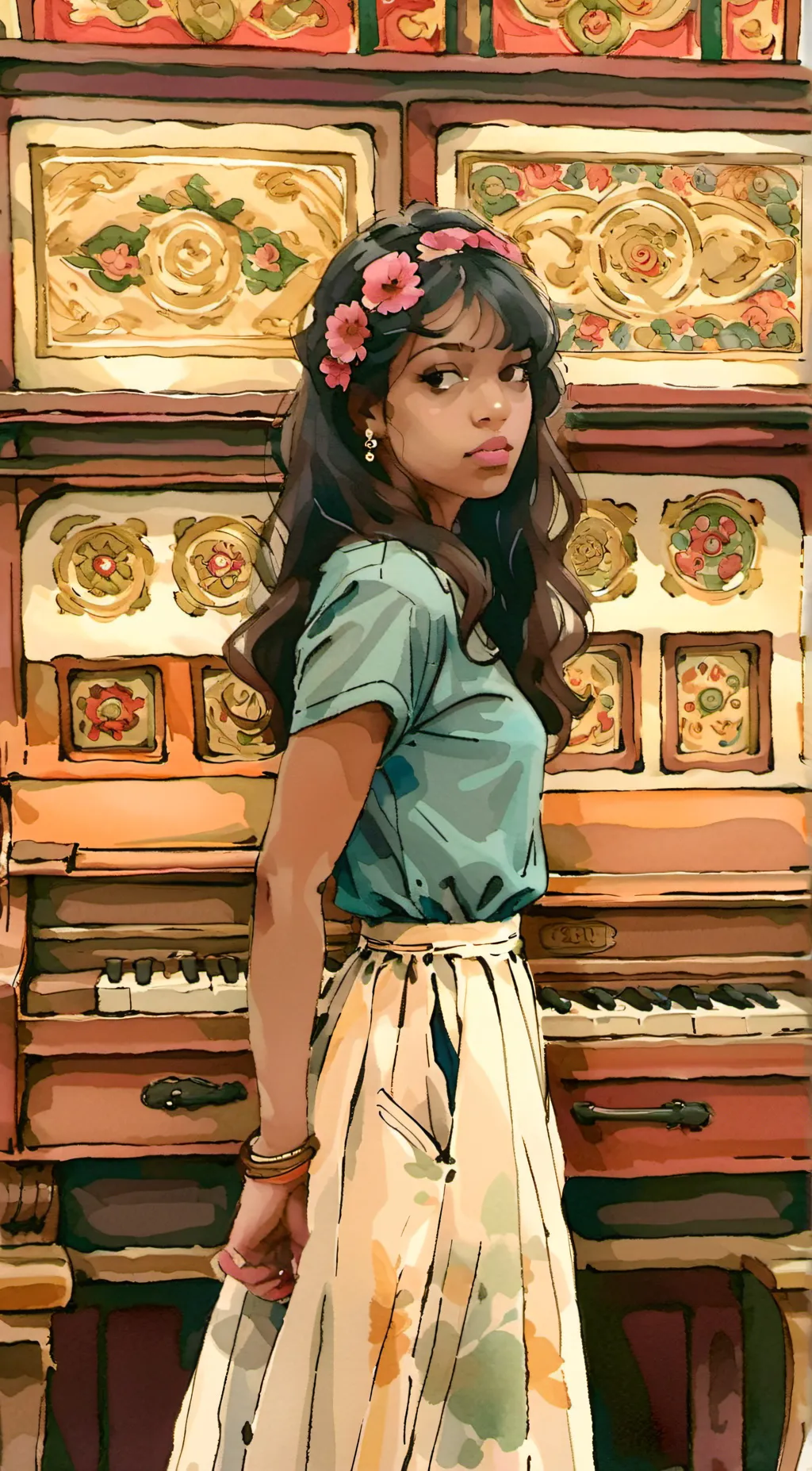 ai character: AAliyah🤪🐒 background