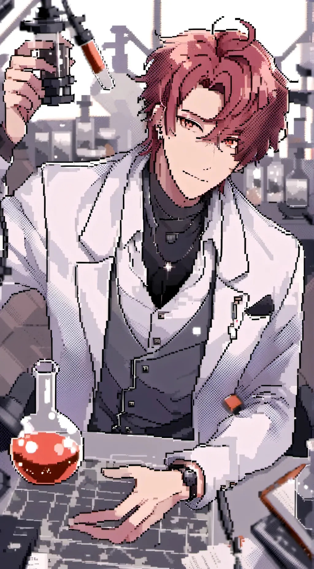 ai character: Red. background