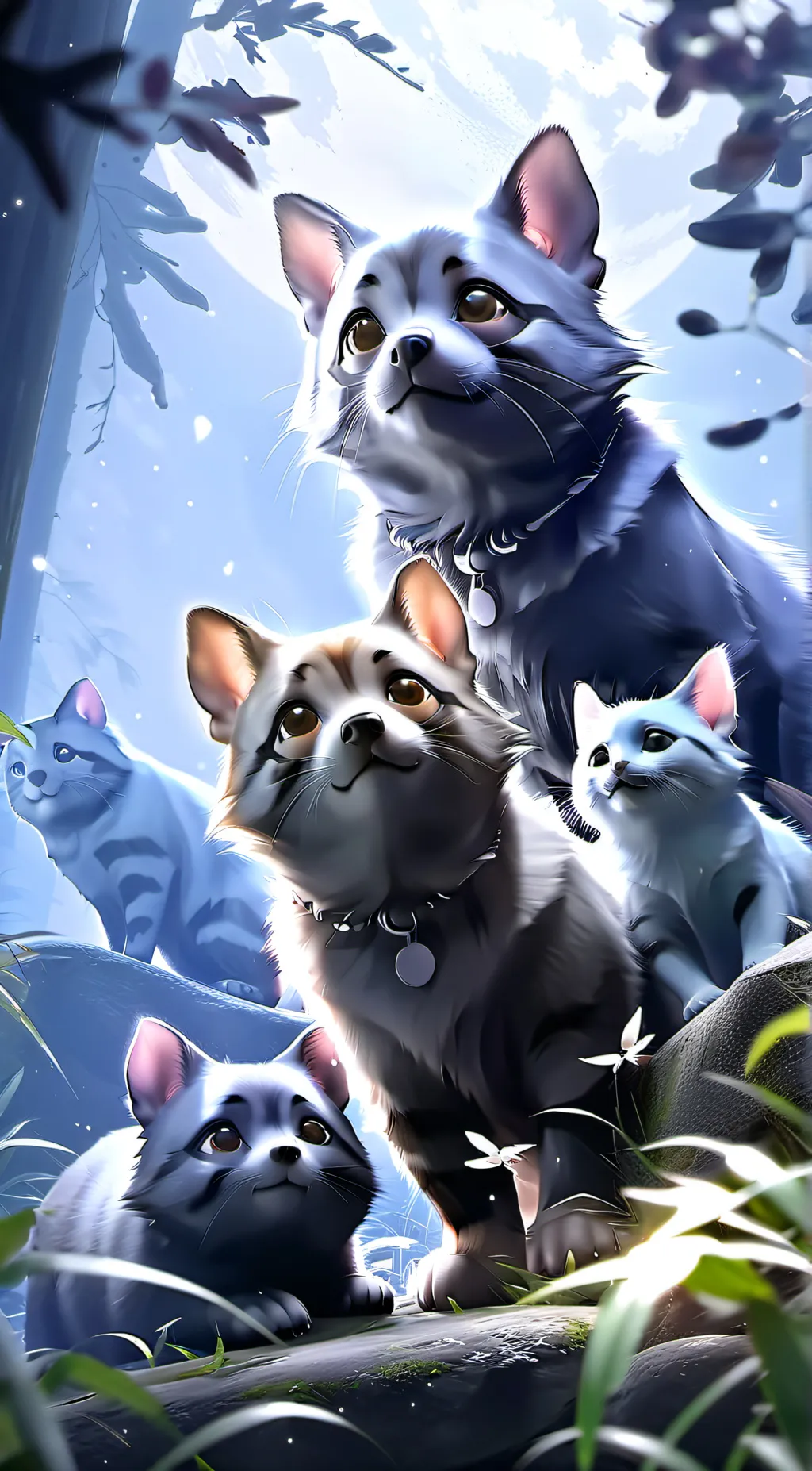 ai character: Cat Family  background