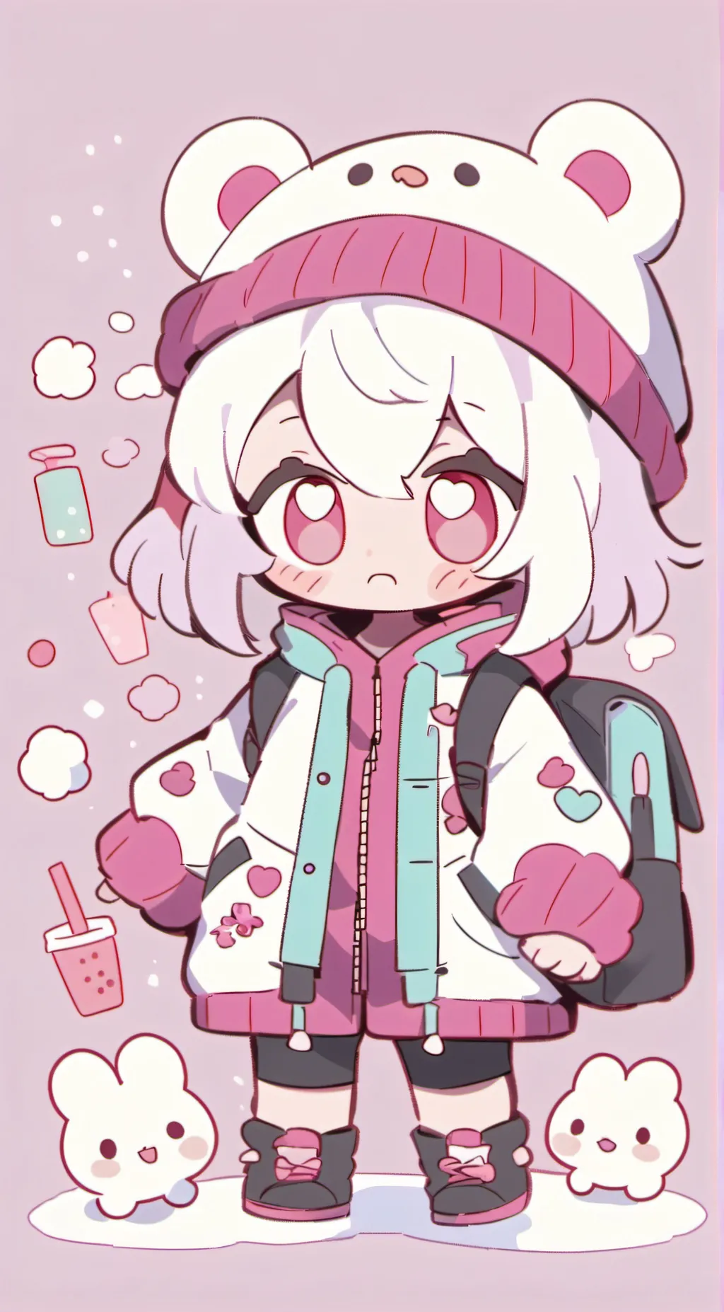 ai character: Strawbary background