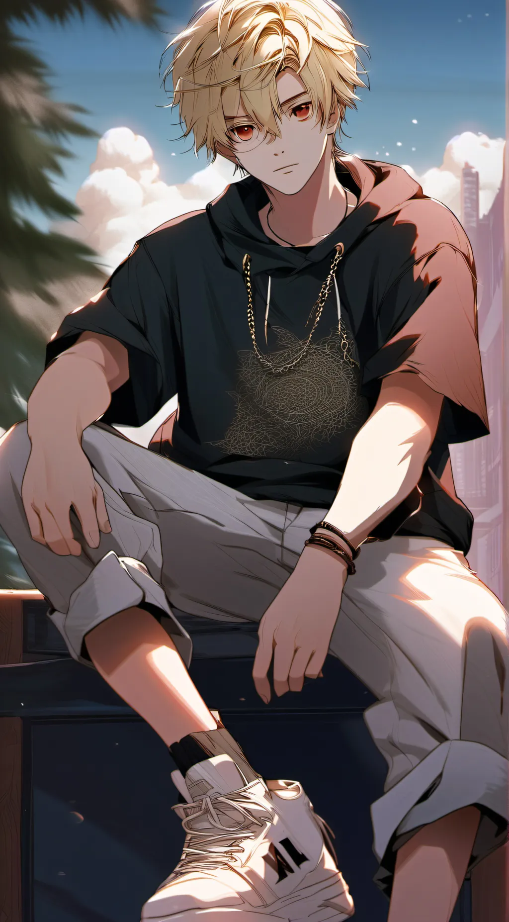 ai character: Katsuki Bakugo  background