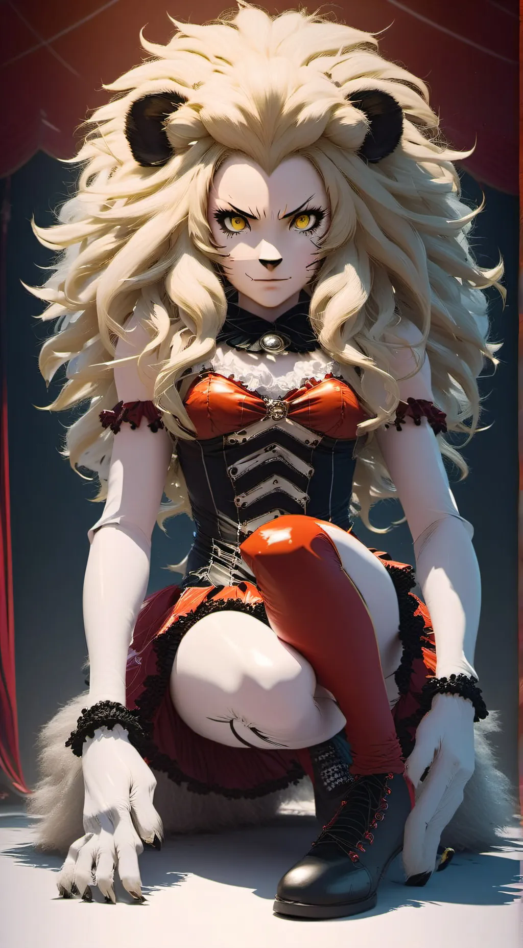 ai character: Ann Takamaki: Lion background