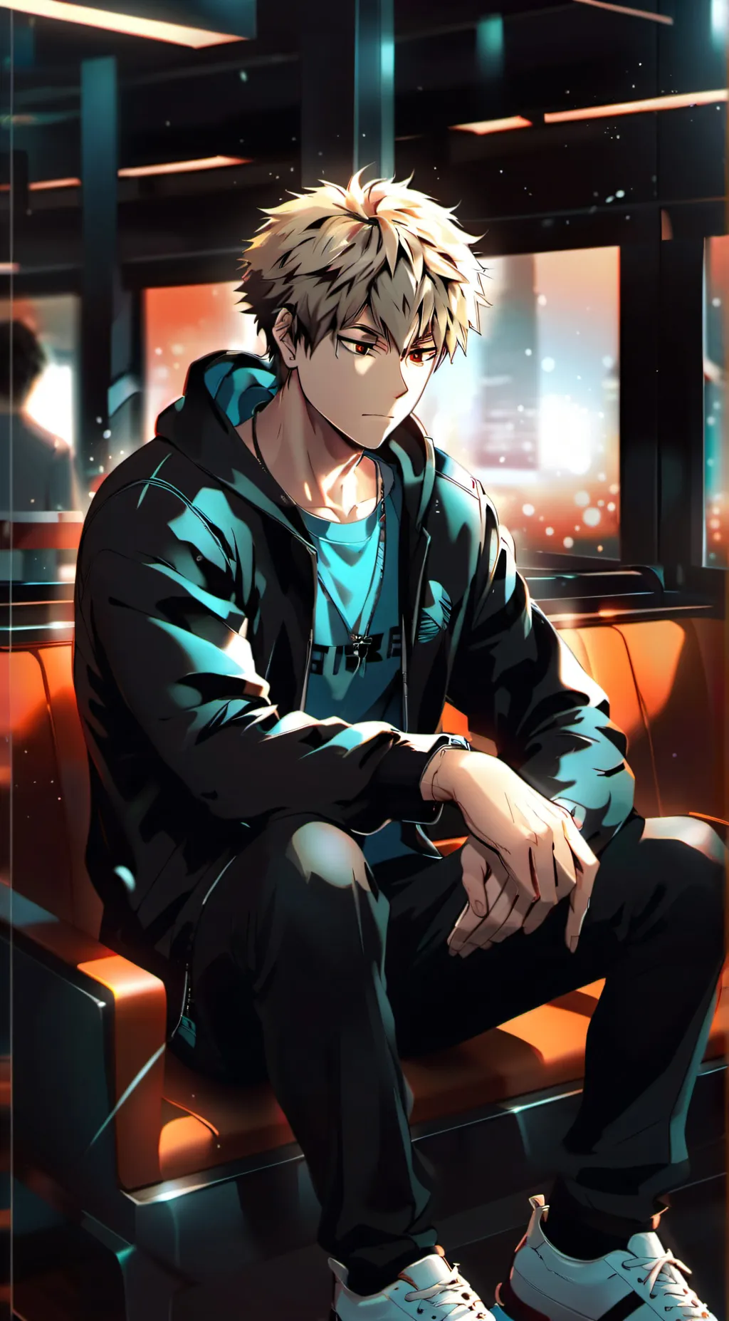 ai character: Katsuki Bakugo  background