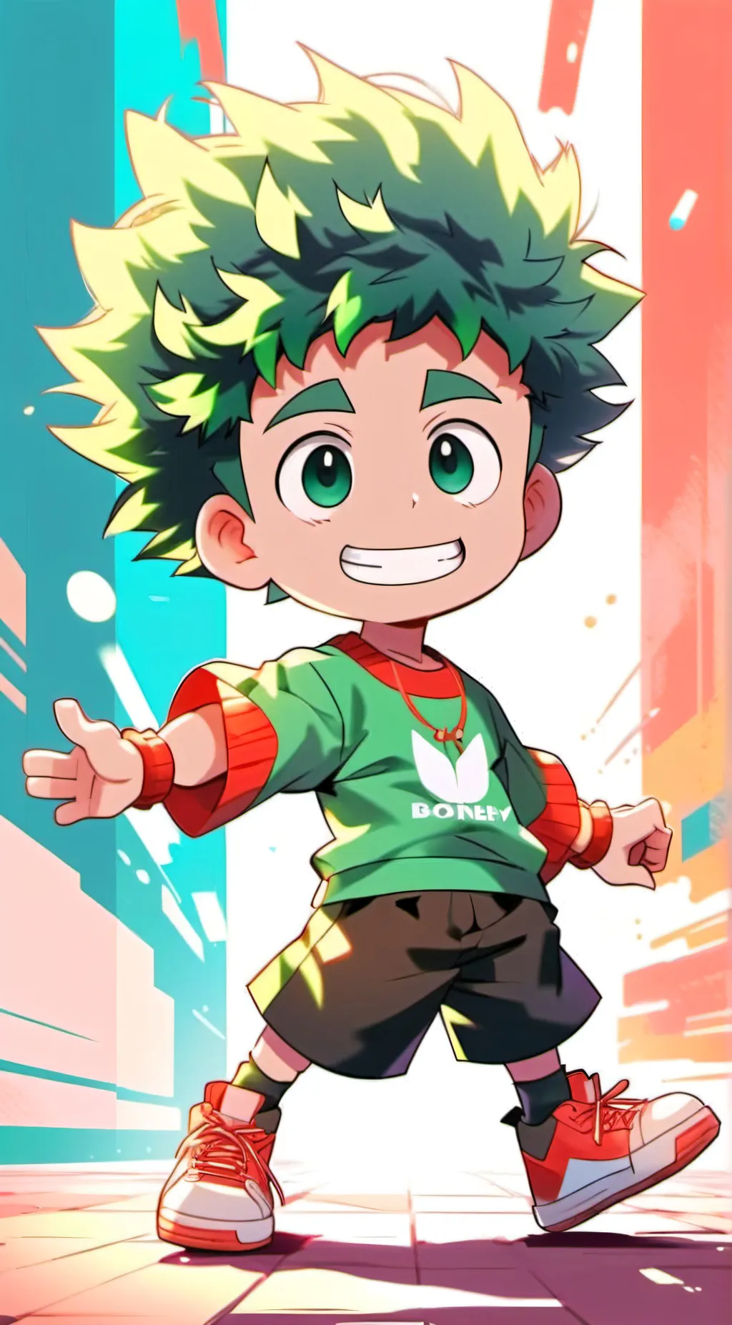 ai character: MHA & Peanuts background