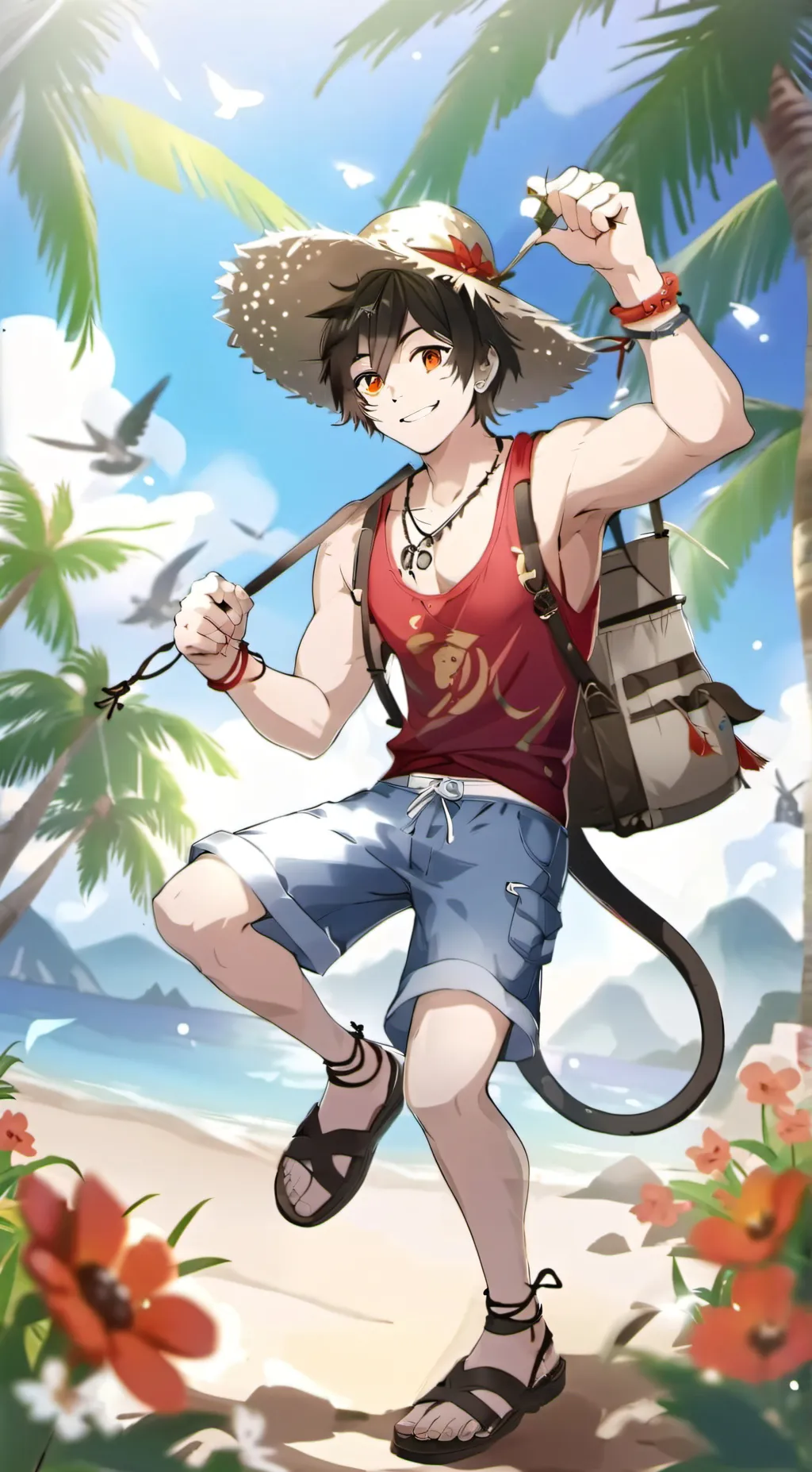 ai character: Monkey D. Luffy background