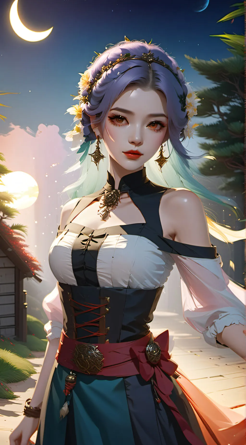 ai character: Moon background