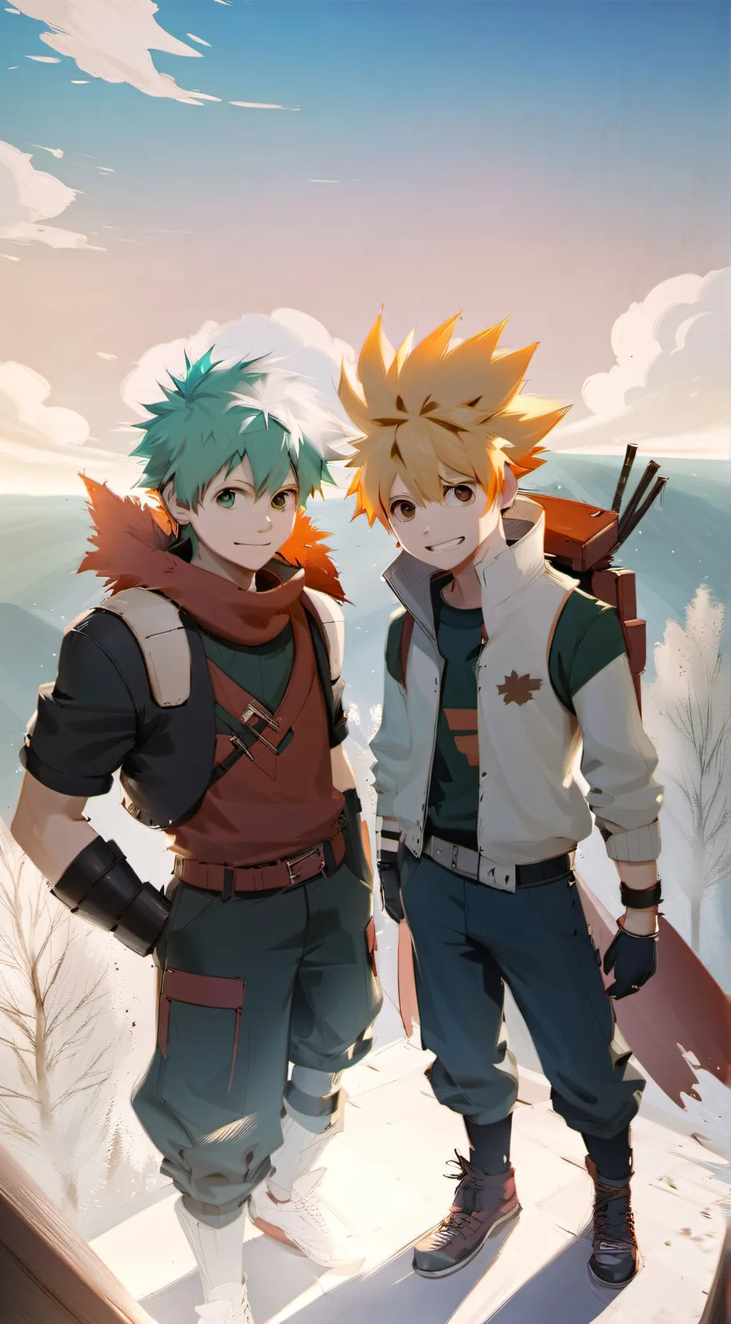ai character: deku and bakugo background