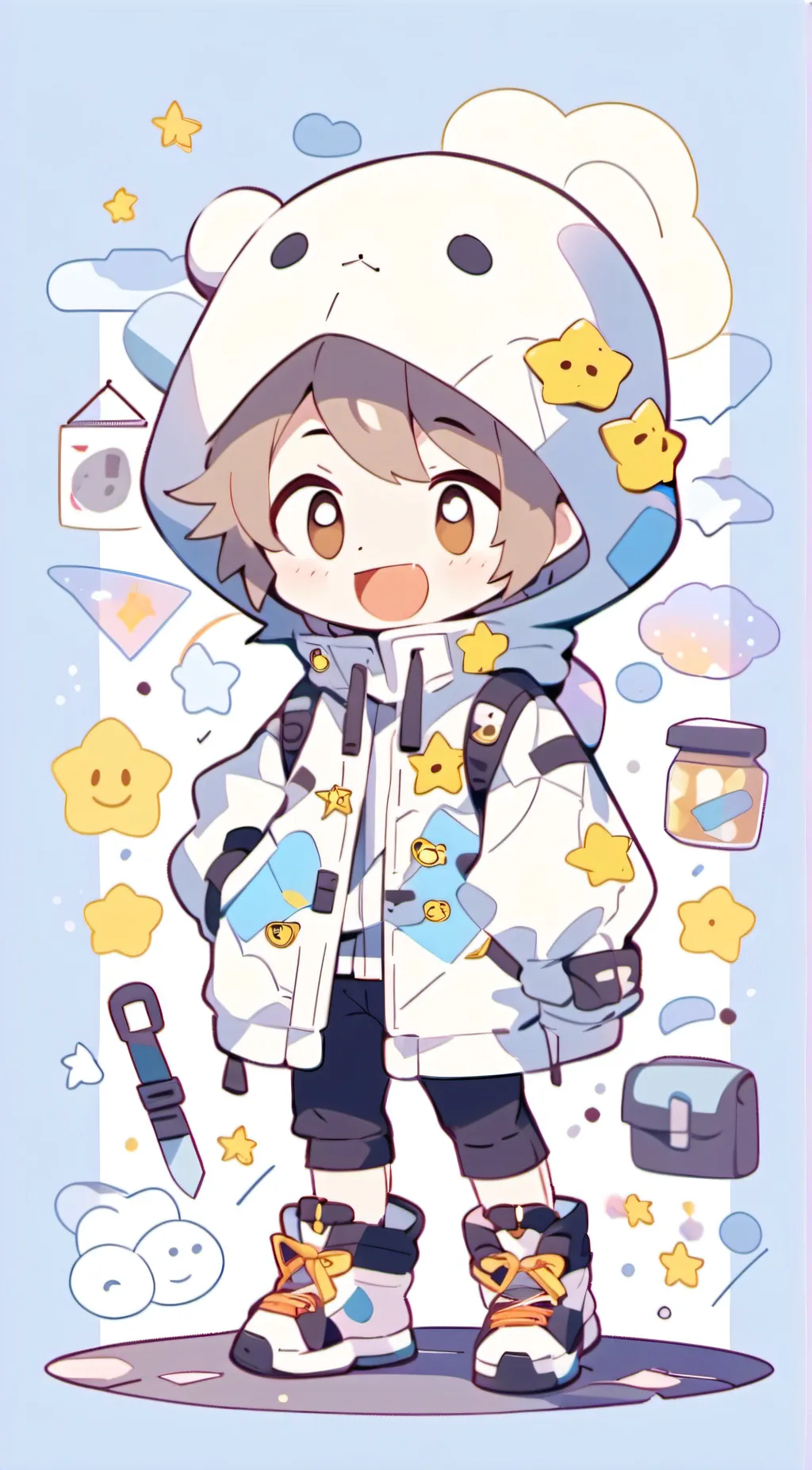 ai character: Emoji background
