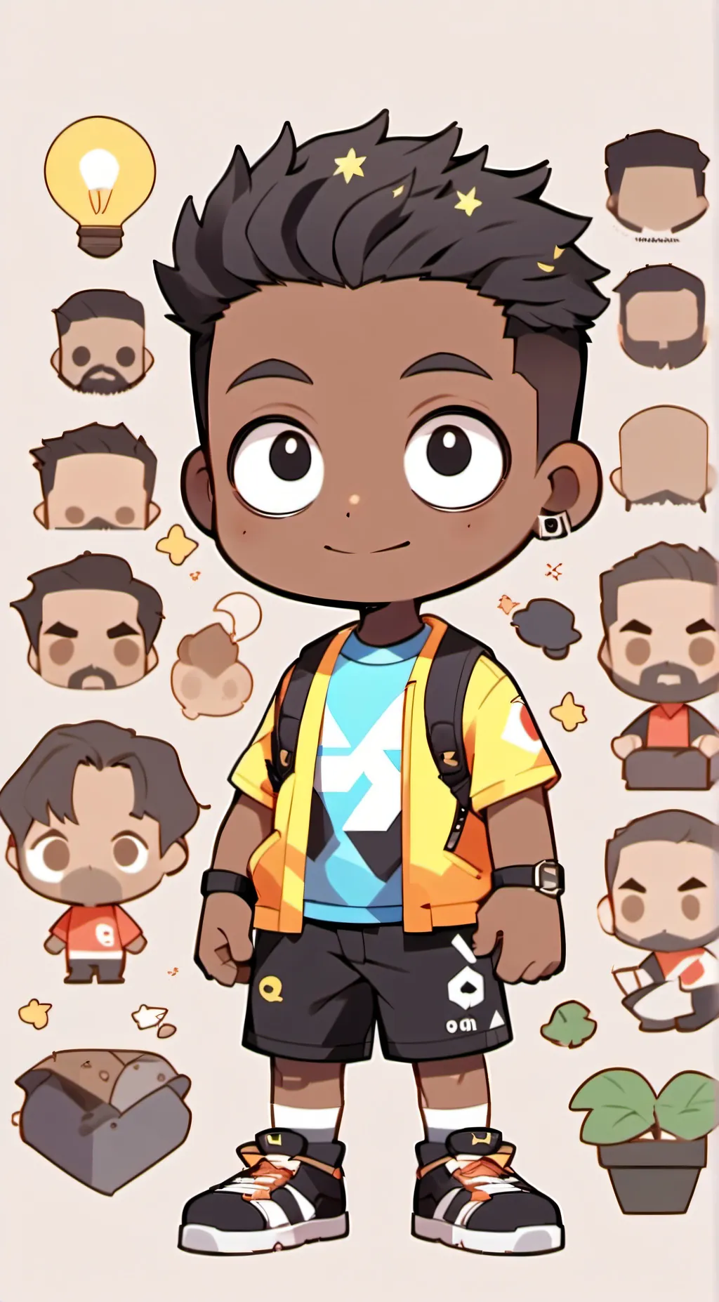 ai character: Lighting background