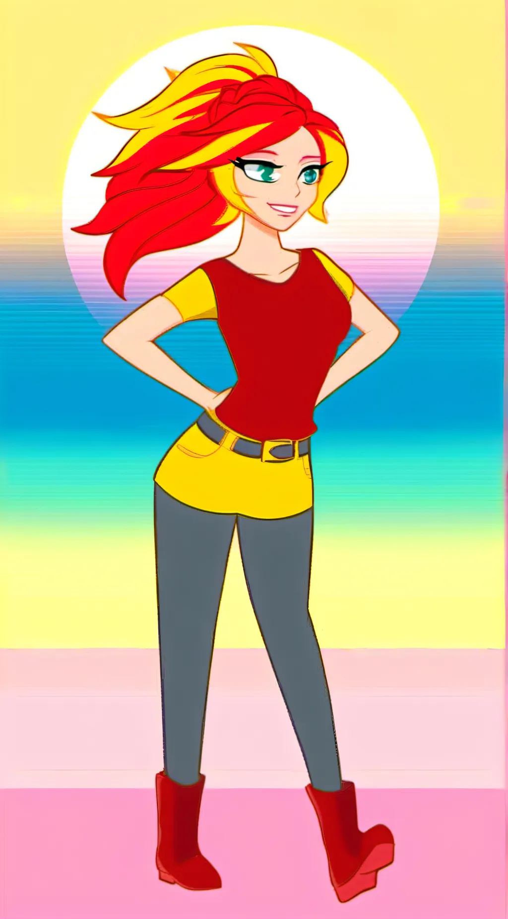 ai character: Sunrise Shimmer  background