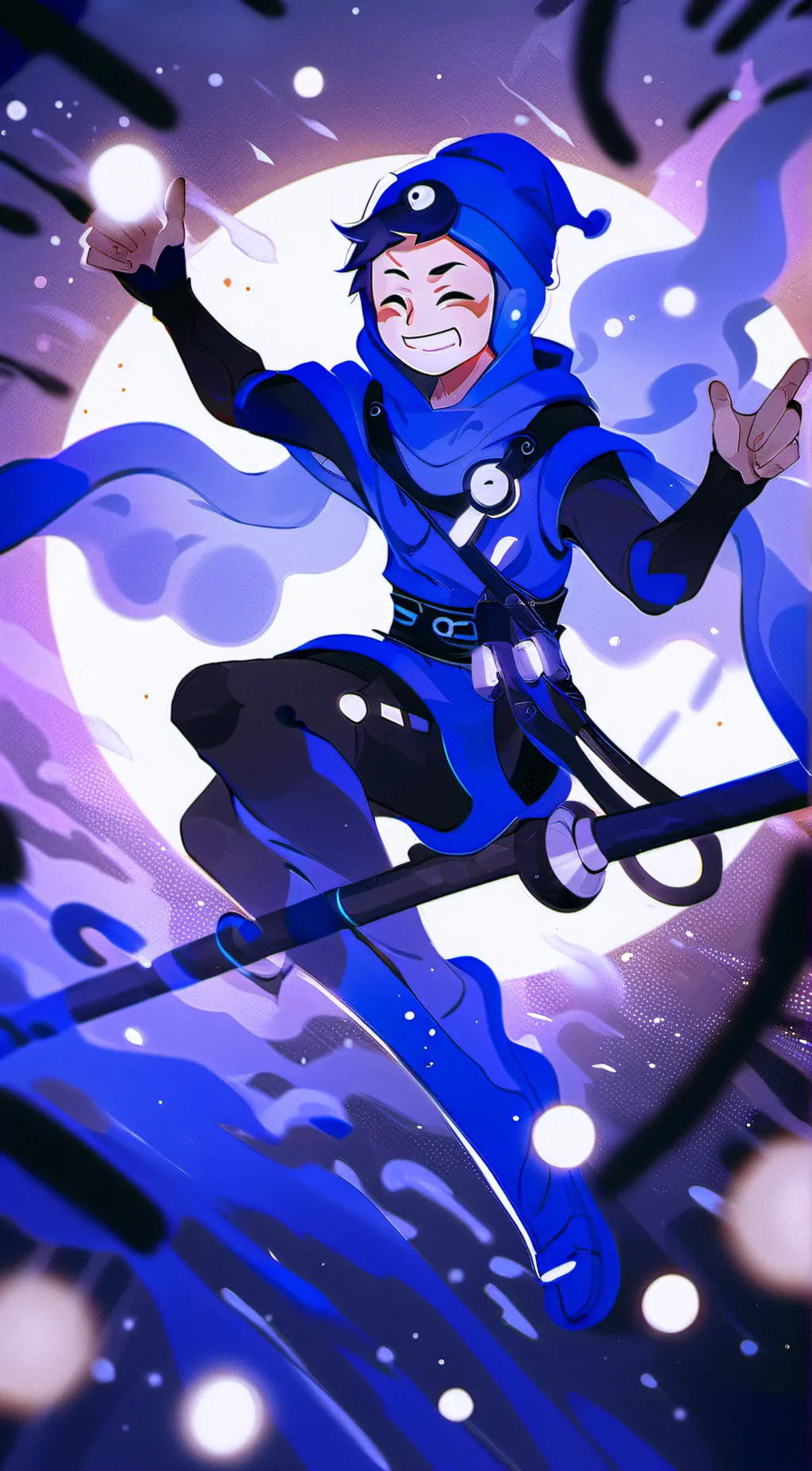 ai character: moon x solar background