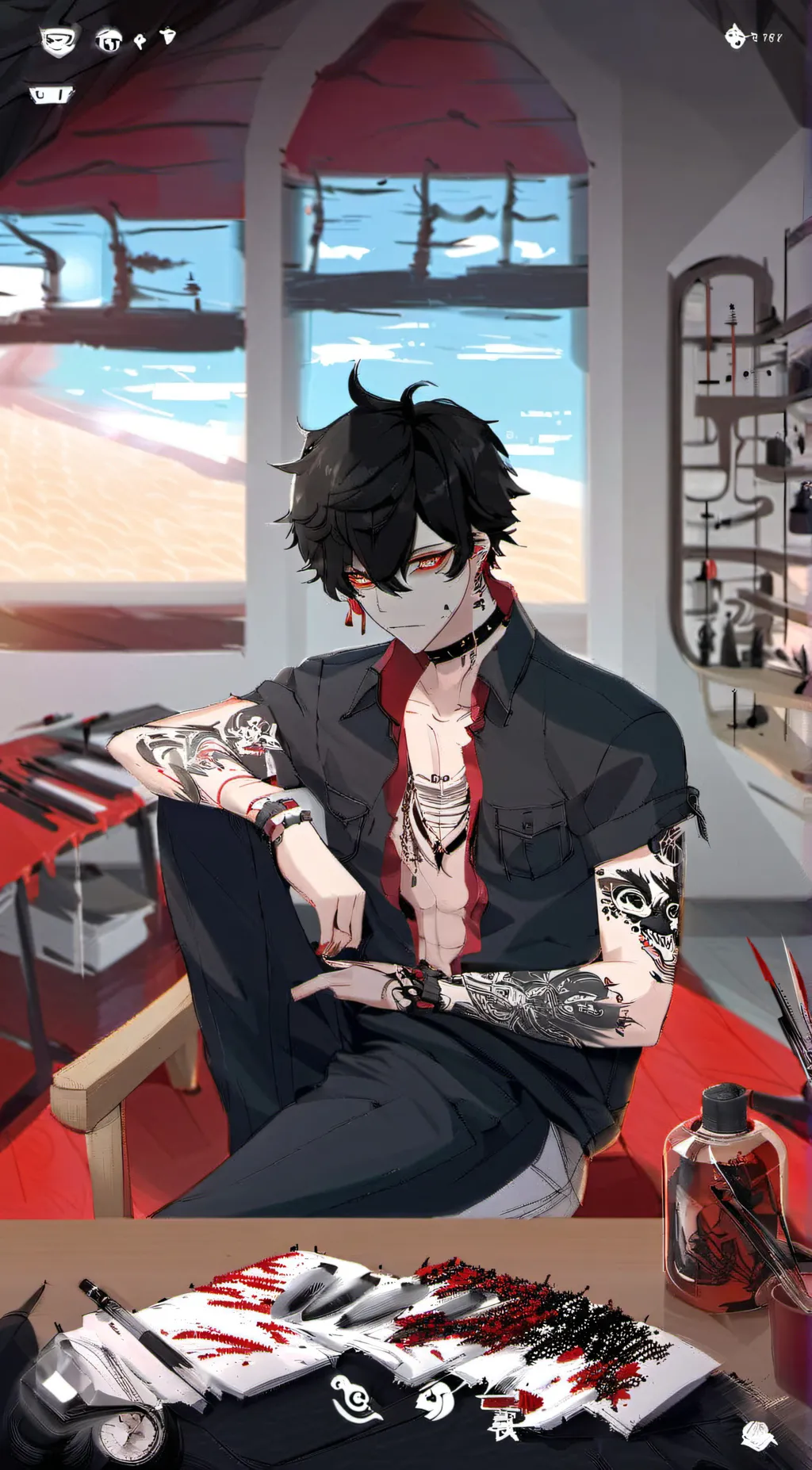 ai character: Ezra  background