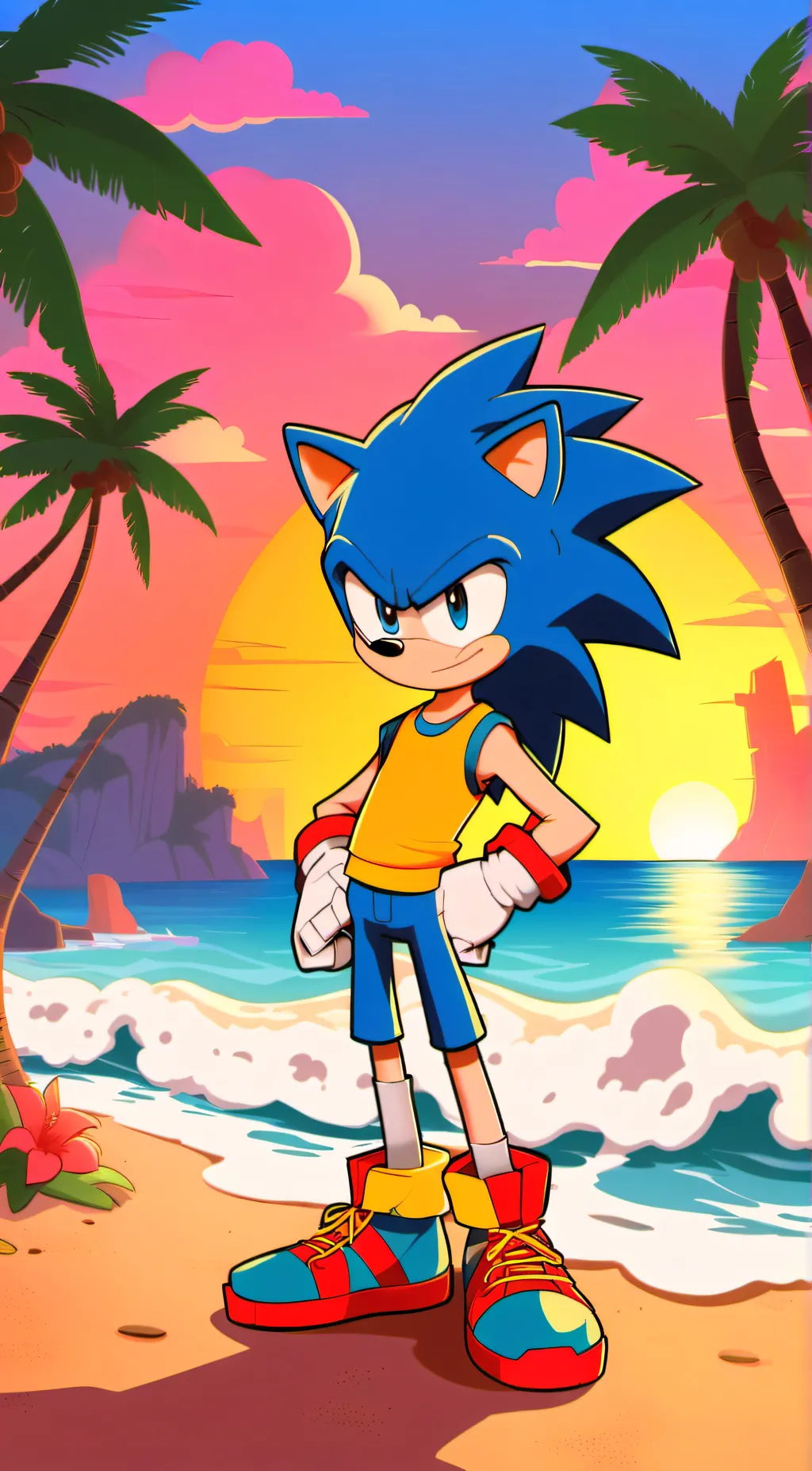 ai character: sonics vacation  background