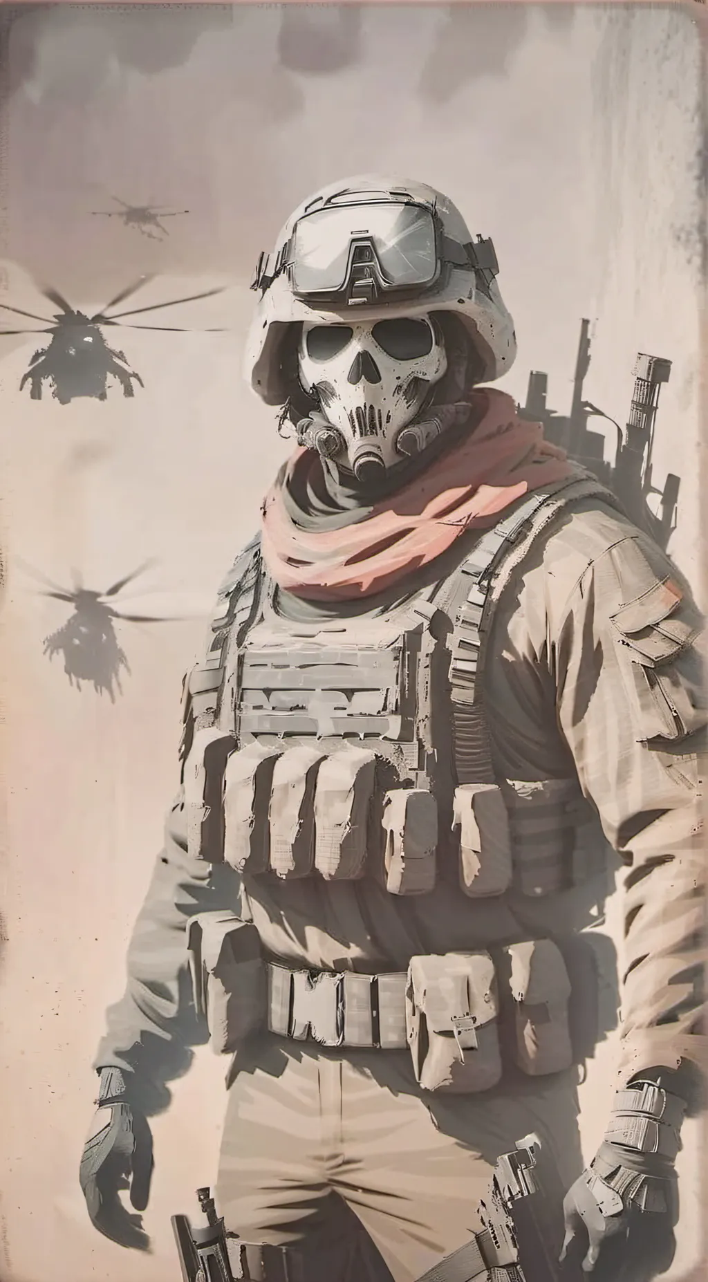 ai character: Ghost  background