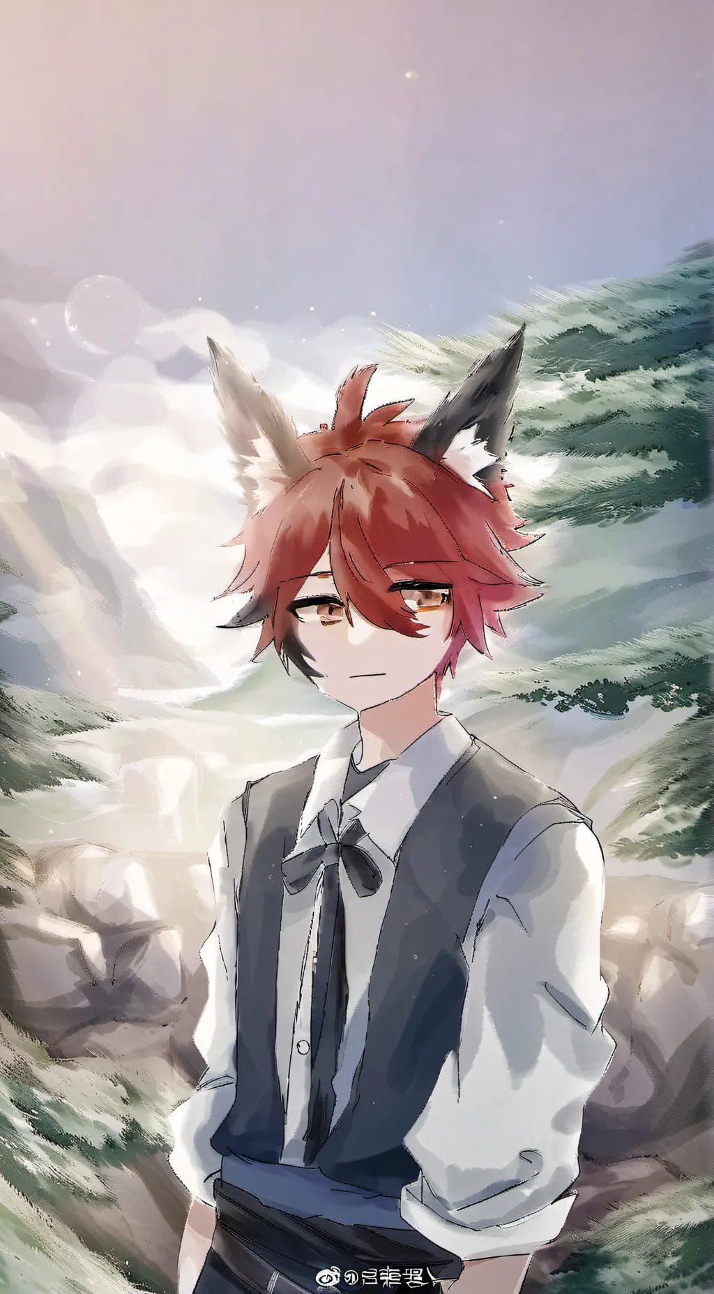 ai character: Darkness grey moon background