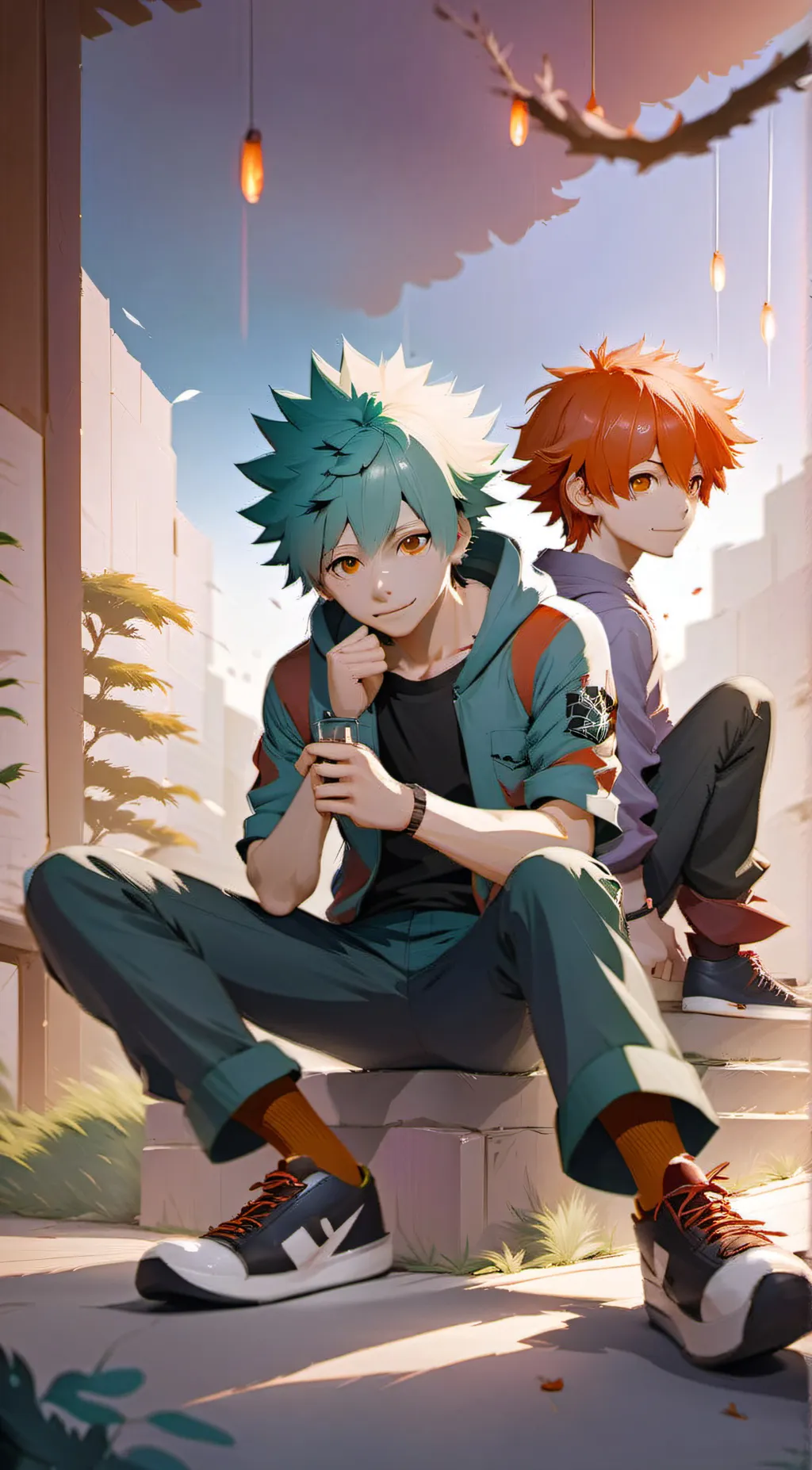 ai character: Bakugo & Todoroki background